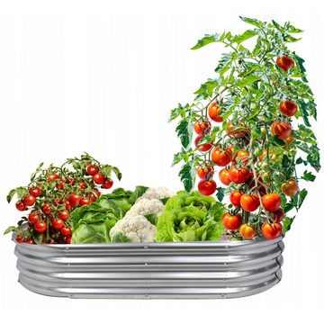 Sarcia.eu Hochbeet Gemüse- und Blumenbeet, oval verzinkt 180x90x30 cm