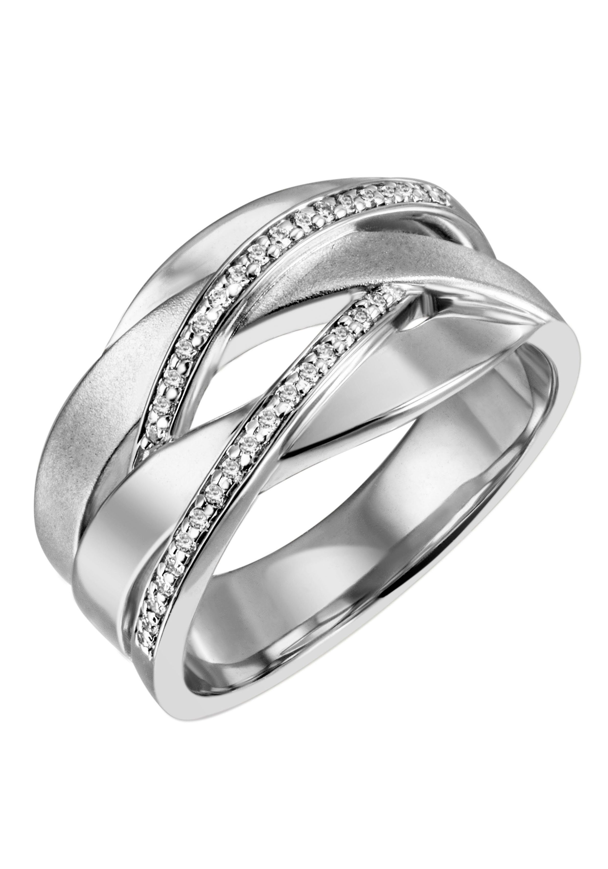 Firetti Fingerring Schmuck Geschenk Silber 925 Silberring Silberring vergoldet glitzernd, mit Zirkonia (synth)