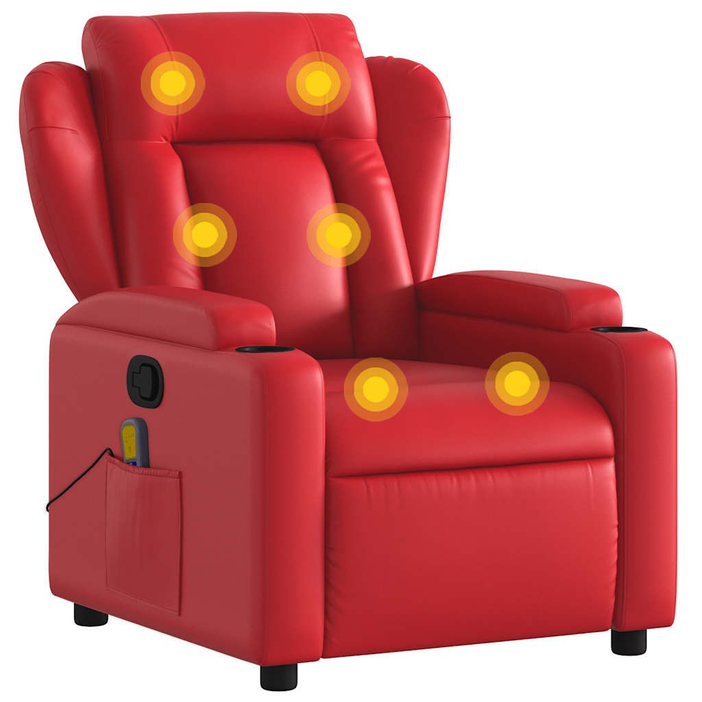 Sessel Massagesessel Rot Kunstleder