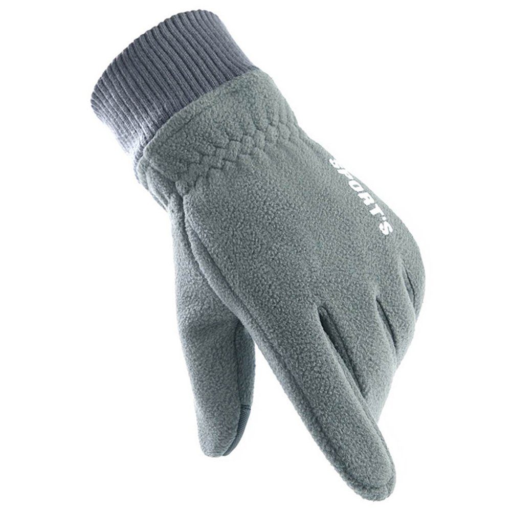 Blusmart Fahrradhandschuhe Winterwärmende Handschuhe, Winddichte Touchscreen-Sporthandschuhe double polar grain mens gray