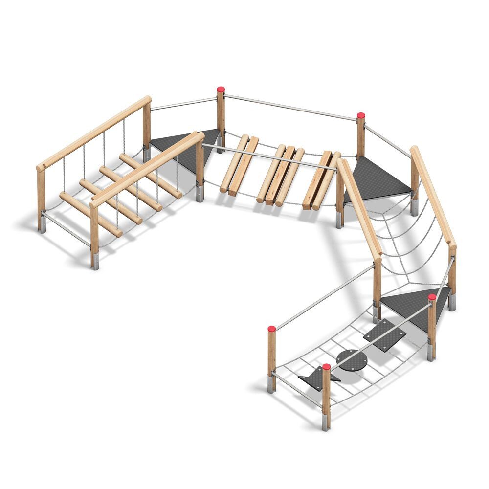 Playparc Klettergerüst Frisia Balancieranlage Kombination D, Für Schulen, Kindergärten, öffentliche Bereiche