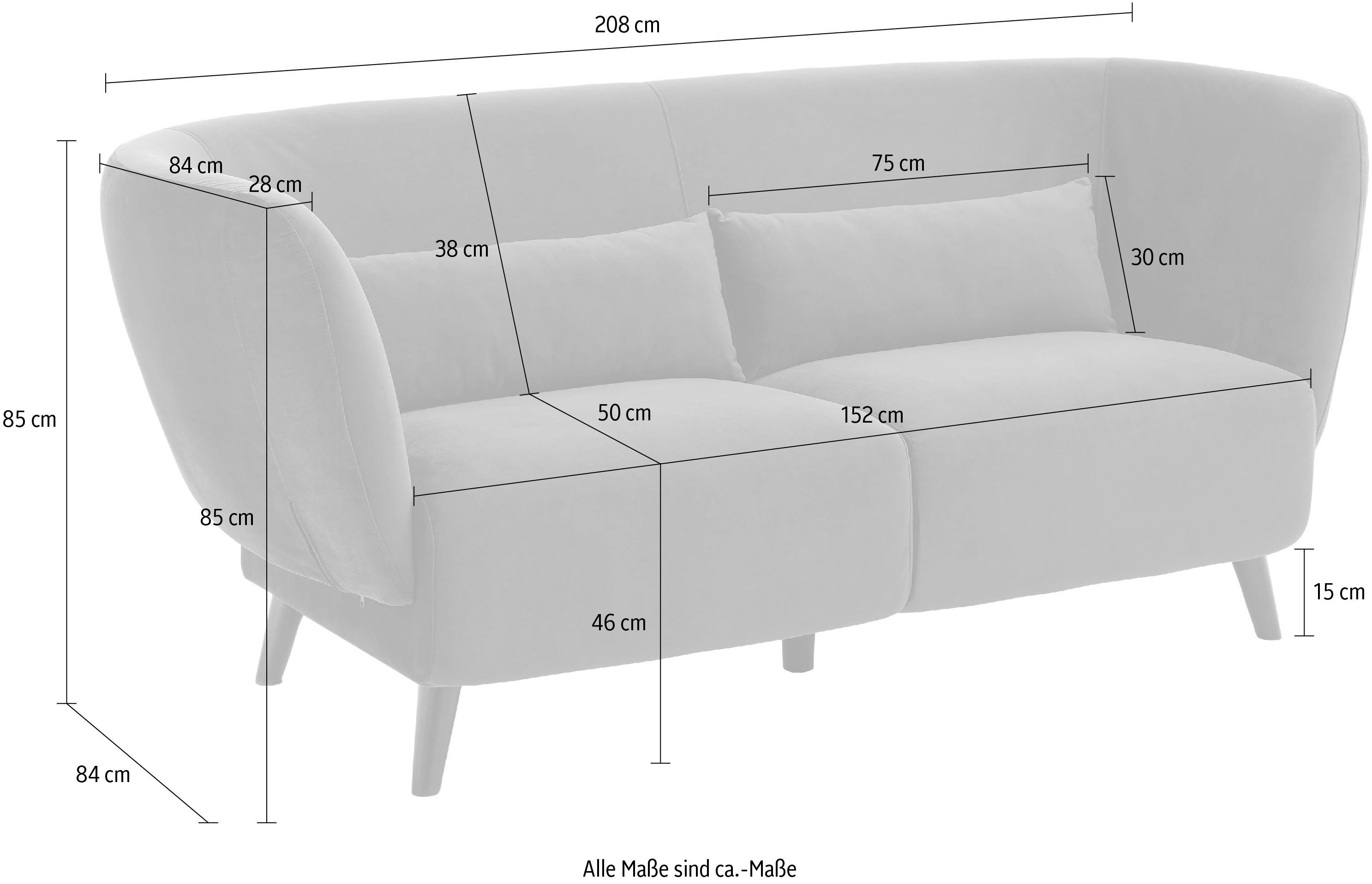 ATLANTIC home collection mit 2x 3-Sitzer Mirror, Federkern inklusive und Nierenkissen