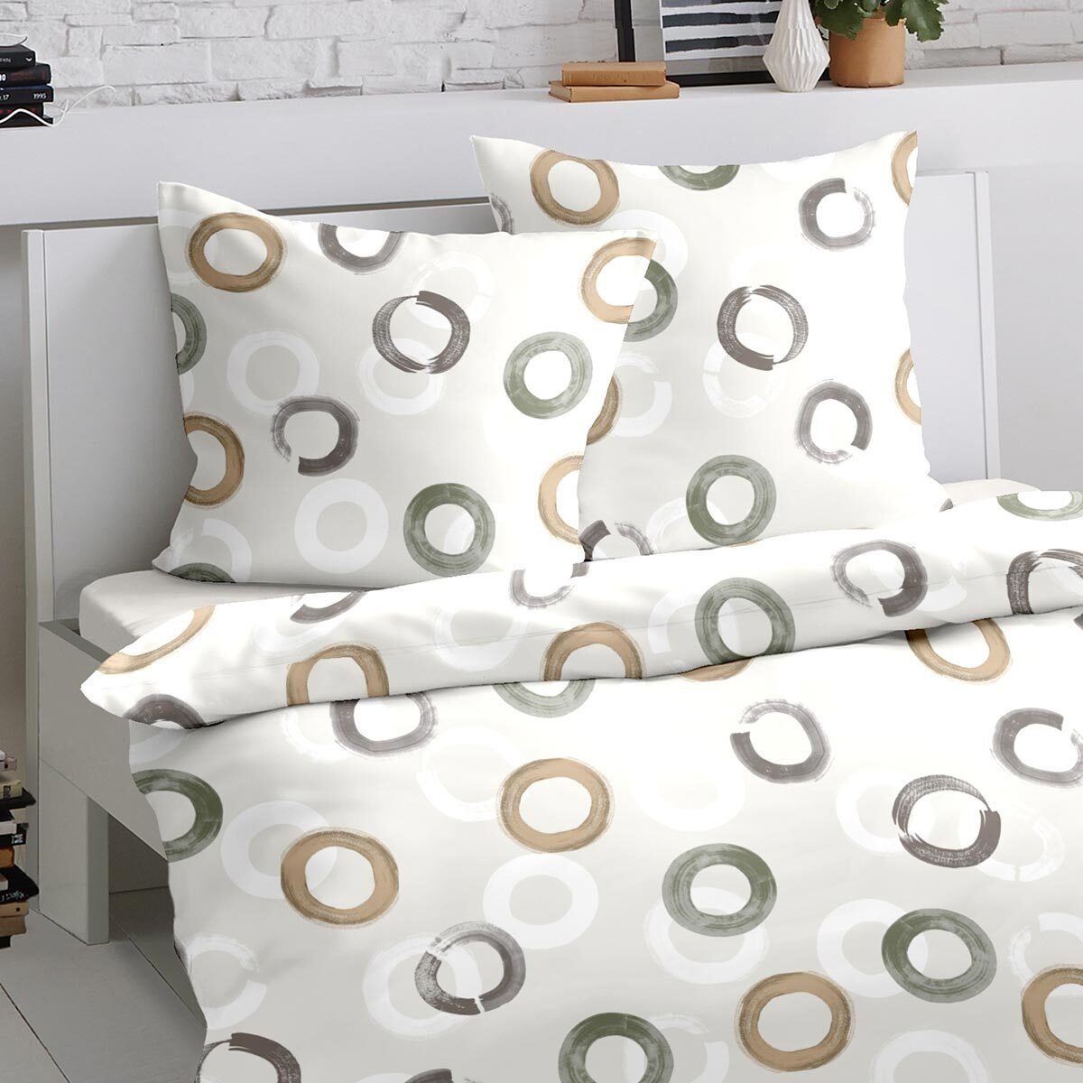 TRAUMSCHLAF Bettwäsche Kreise, Biber, 3 teilig, Biberbettwäsche weich und k günstig online kaufen