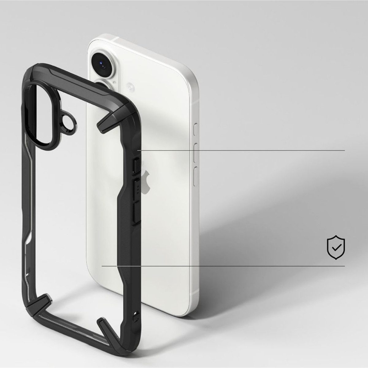Ringke Handyhülle Fusion X Case Schwarz Kompatibel mit iPhone 17 6,1, Transparente Rückseite mit stabilem Rahmen für robusten Schutz