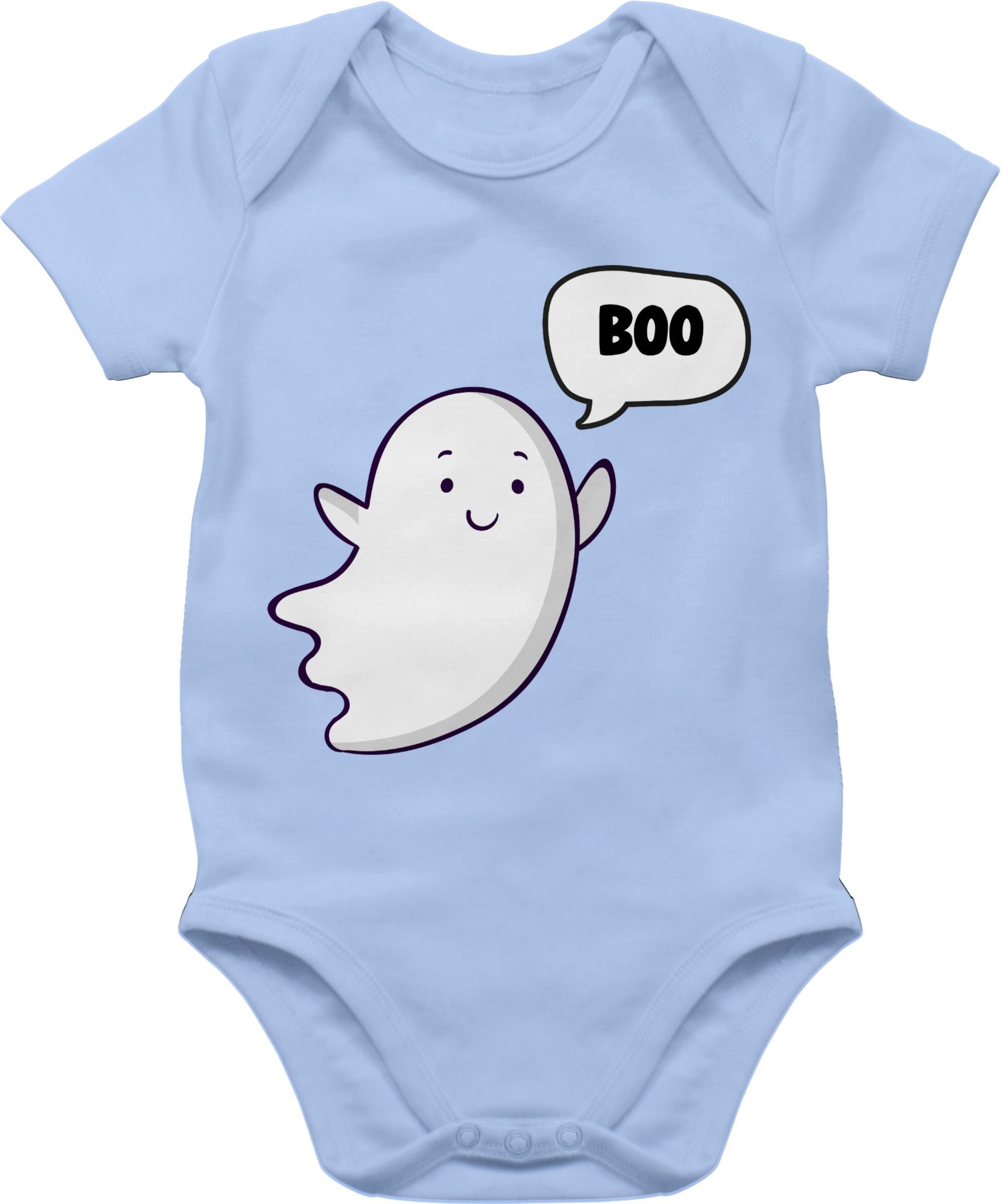 Shirtracer Shirtbody Süßer kleiner Geist Geister Gespenst Ghost Halloween Kostüme für Baby 3 Babyblau