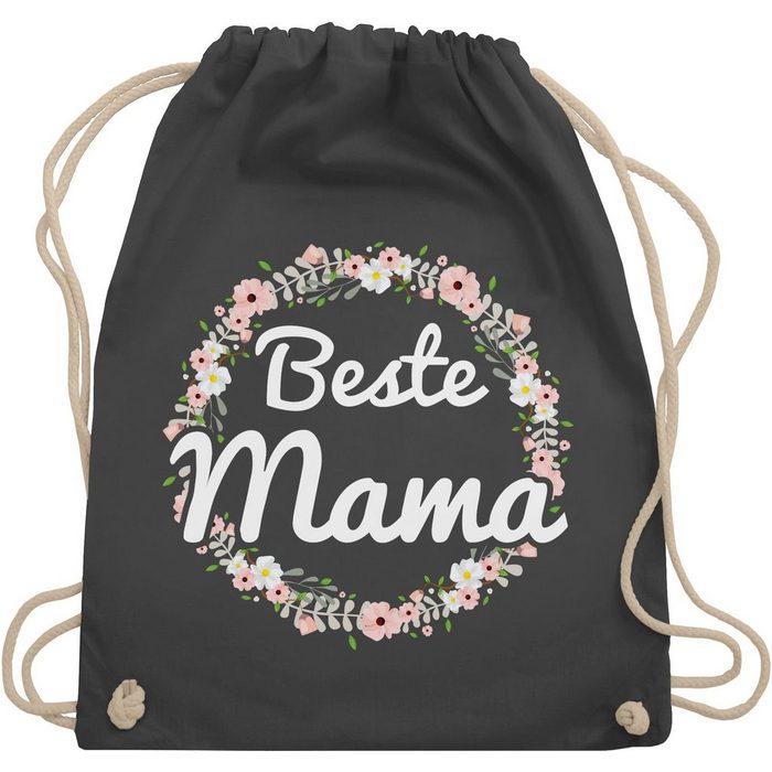 Shirtracer Turnbeutel Beste Mama Blumenkranz Muttertagsgeschenk