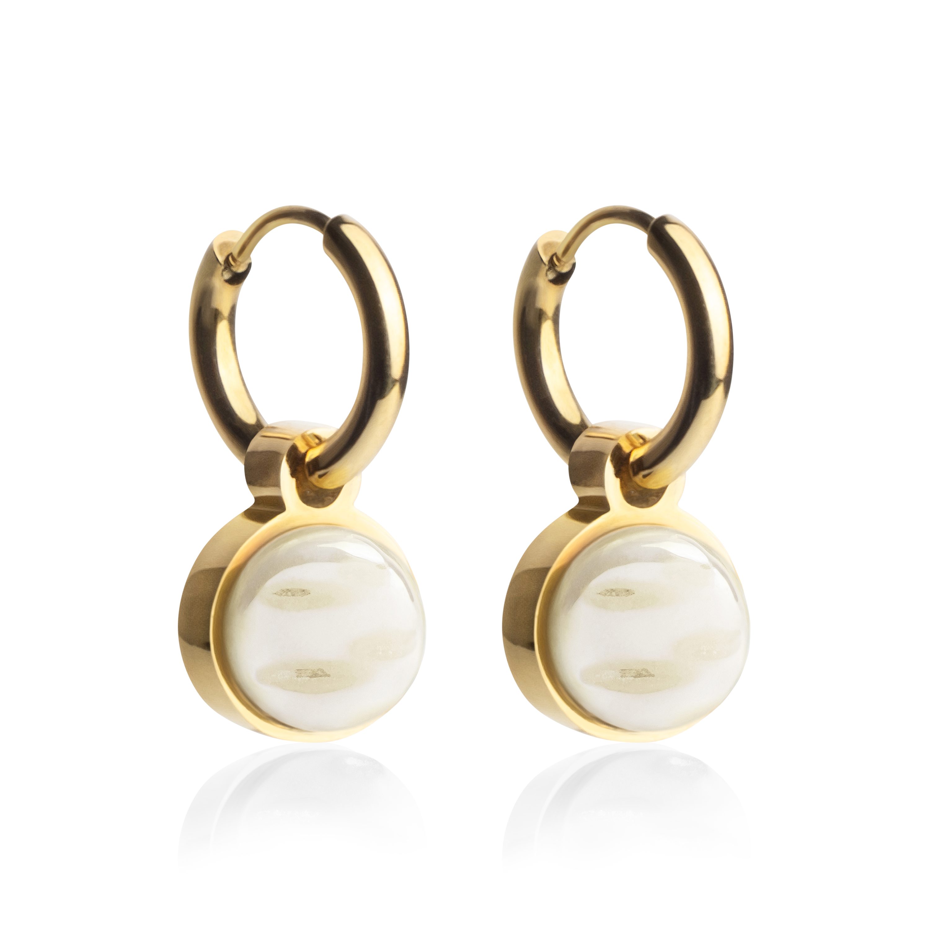 ALEXASCHA Paar Creolen Creolen mit Anhänger • Mix & Match Ohrhänger • wasserfest • 12mm