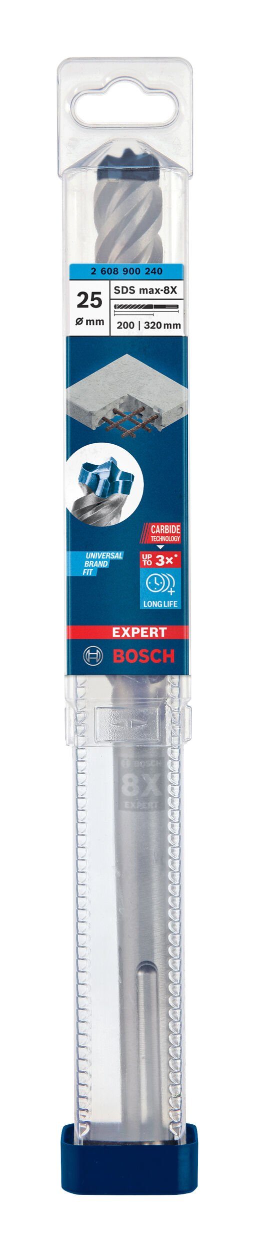 mm SDS BOSCH max-8X, x 25 - Hammerbohrer Universalbohrer Expert 200 320 x