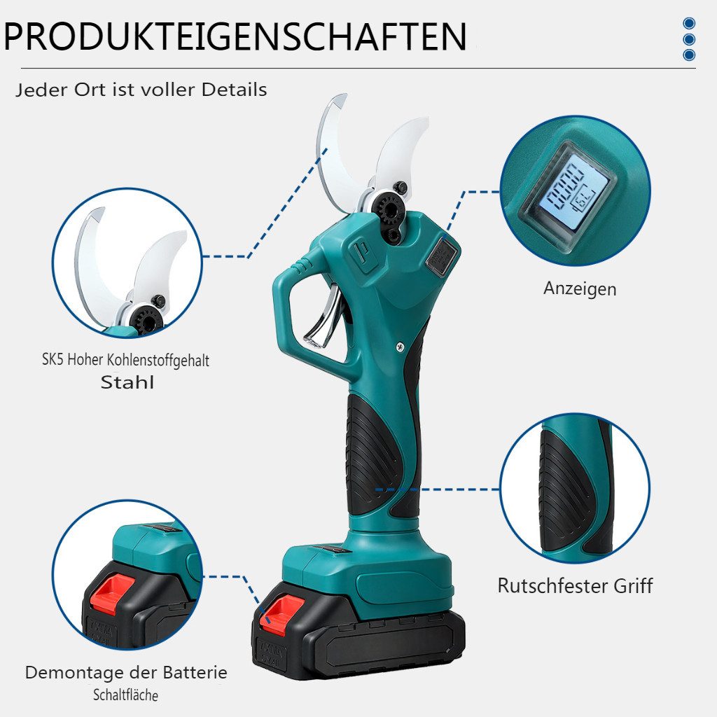 Insma Astschere, (Kabellose Akku-Gartenschere, Schnittdurchmesser 55mm), günstig online kaufen
