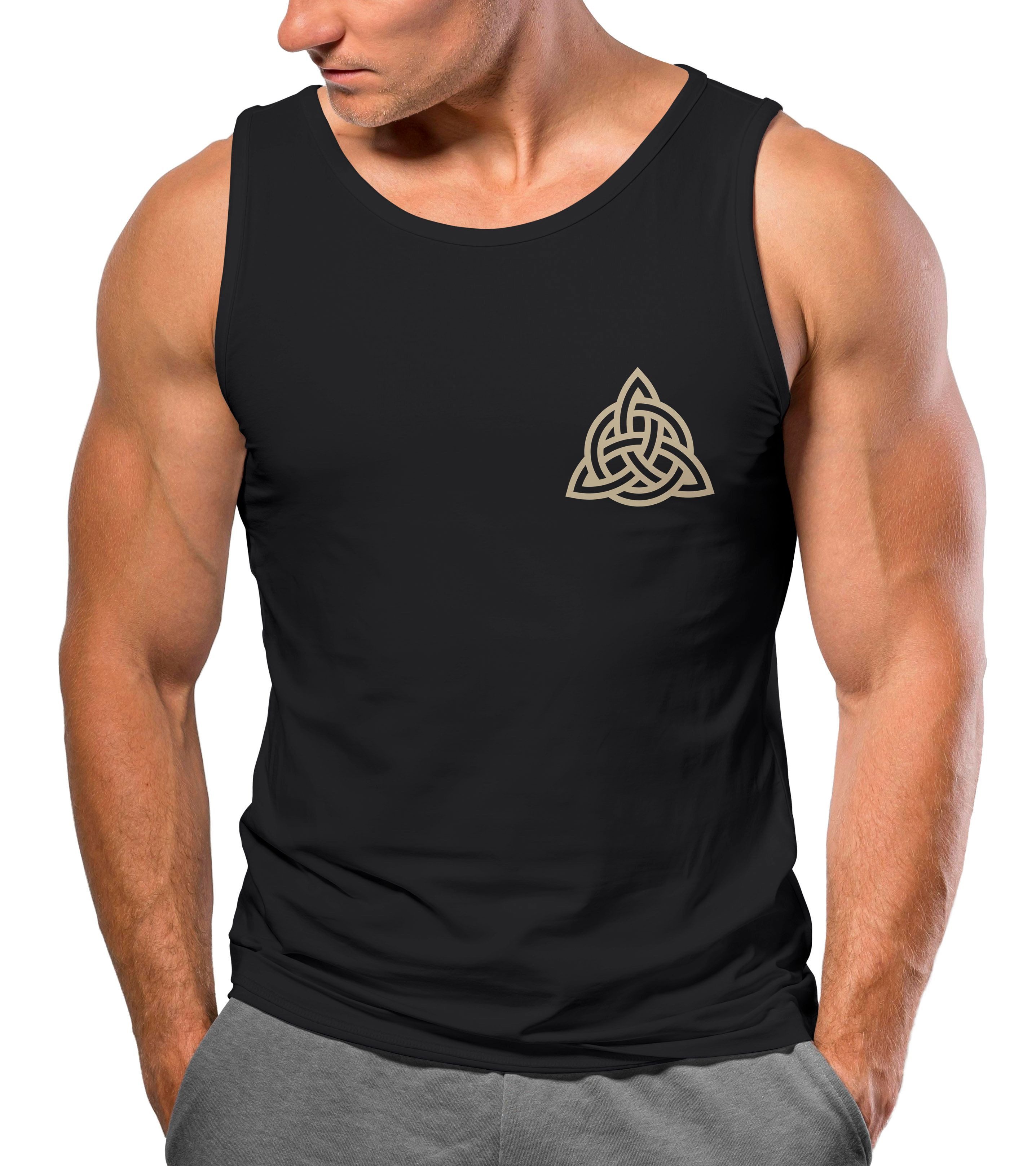 Neverless Tanktop Herren Tank-Top Aufdruck Logo Wikinger nordische Mythologie mit Print