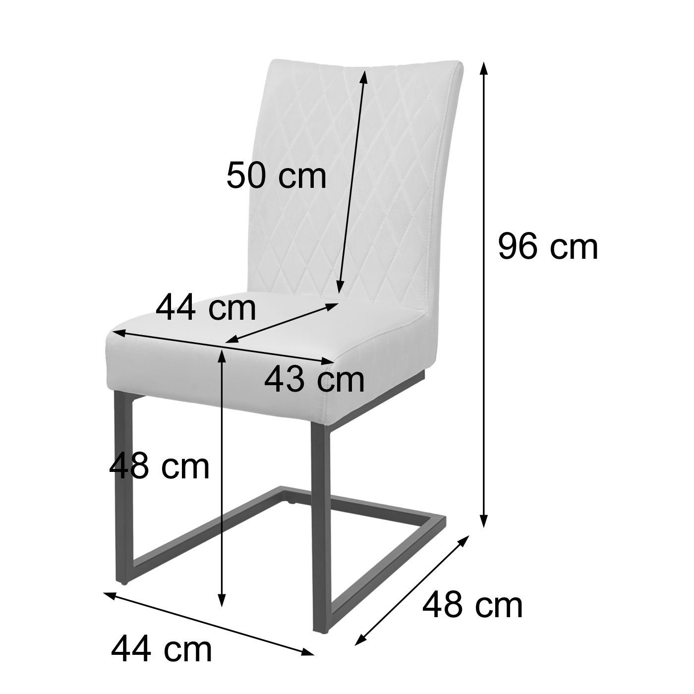 MCW Besucherstuhl pulverbeschichtet Stahl-Gestell, Stabiles MCW-L15 creme-beige (Set)