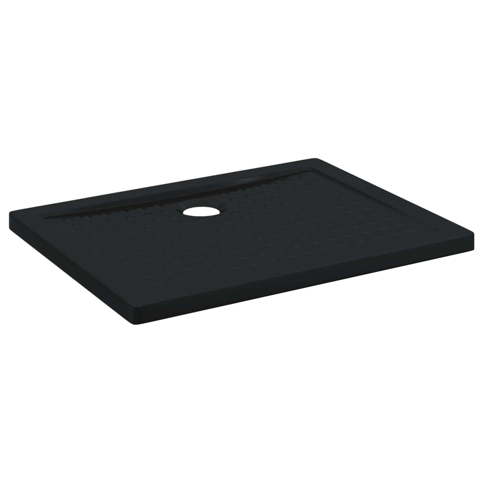 vidaXL Duschwanne Duschbodenablage mit Punkten 90 x 70 x 4 cm ABS Schwarz, Rechtwinklig, 1-St.