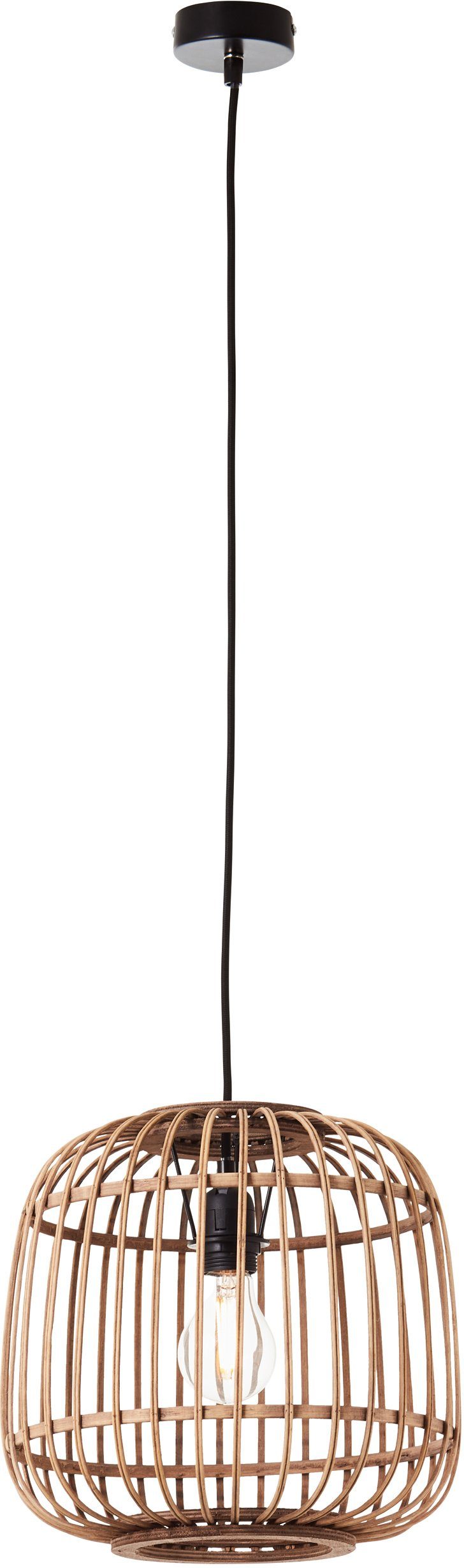 kürzbar affaire Rattan aus Pendelleuchte Schirm Leuchtmittel, Durchmesser, ohne 32cm Kabel - Hängelampe Grazay, mit Home