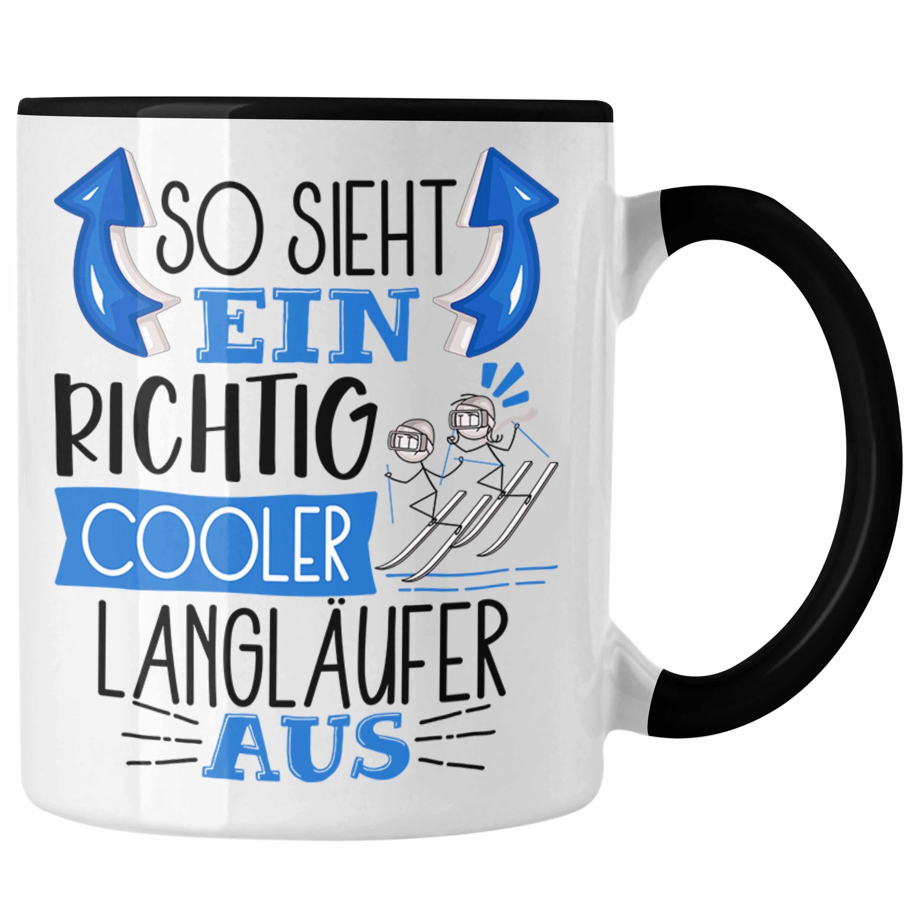 Trendation Tasse So Sieht Ein Richtig Cooler Langläufer Aus Geschenk Tasse Lustiger Sp Schwarz | Teetassen