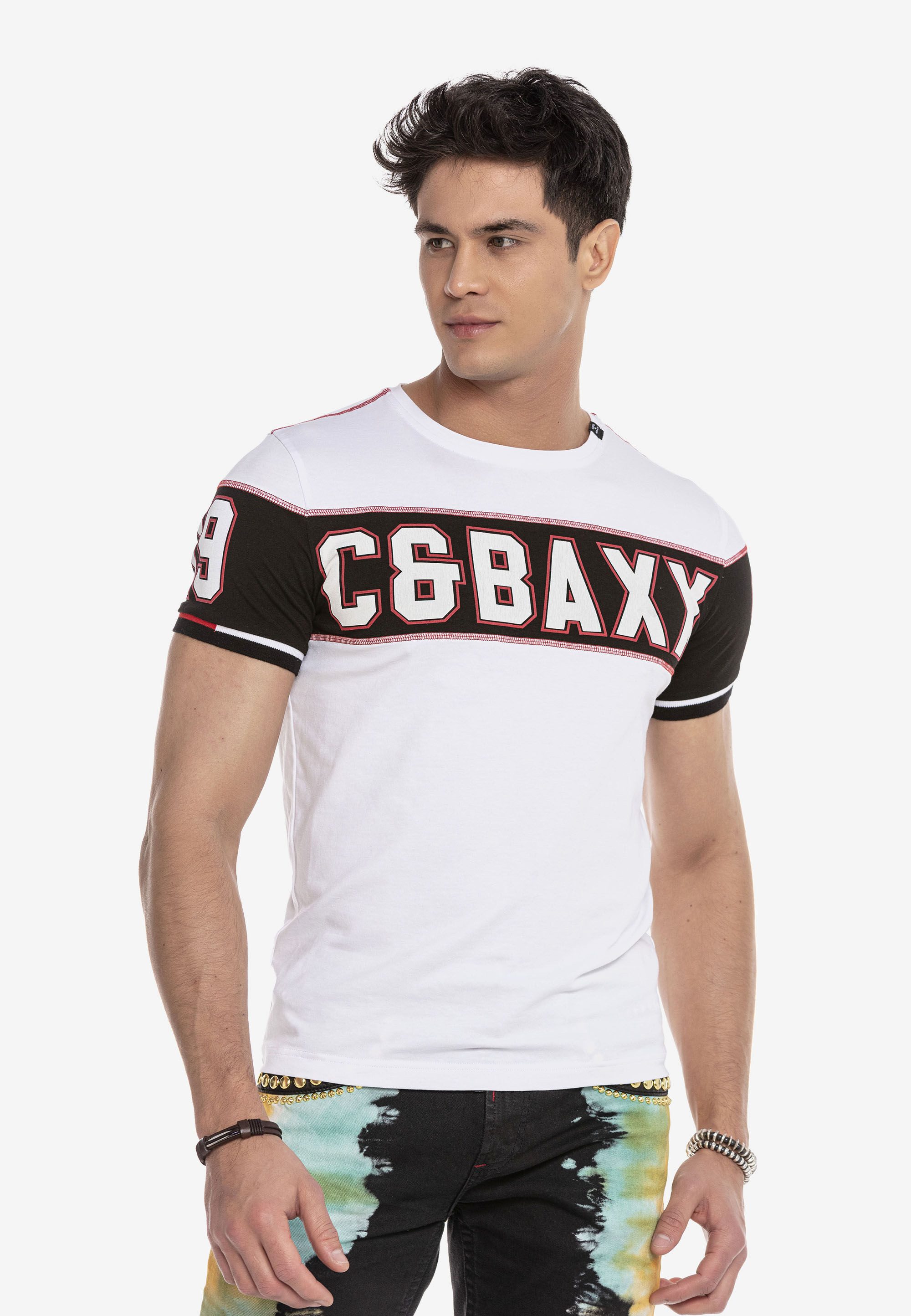 Cipo & Baxx T-Shirt T-Shirt modischer Markenprint als Highlight