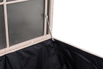 TPFGarden Auflagenbox Comfort 5mm - aus UV-beständigem Polyrattan und Aluminium-Gestell (Aufbewahrungsbox Garten - wasserdichte Gartentruhe, Gartenbox mit 2 hochwertigen Gasliftdämpfer), Maße: Volumen 785 Liter - Außenmaße: (TxBxH): 84 x 148 x 85cm