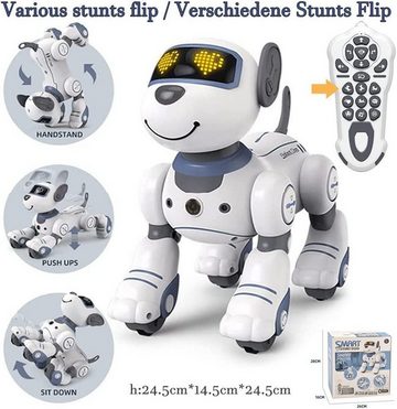 Gontence Robotertier Intelligenter Stunt-Roboter,Neue cool Roboterhund-Begleitenspielzeug (programmierbarer Roboter-Welpe,intelligenter interaktiver Spielzeug)