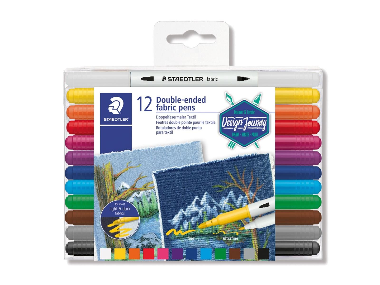 Filzstift Staedtler 3190 Textil-Duo sort