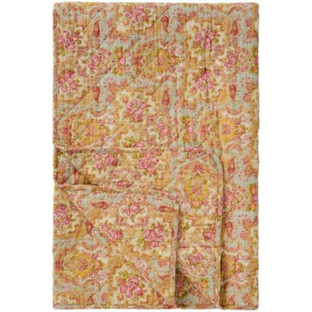 Wohndecke Ib Laursen Quilt Decke Tagesdecke Staubig Blau Paisley- und Blumenmust, Ib Laursen