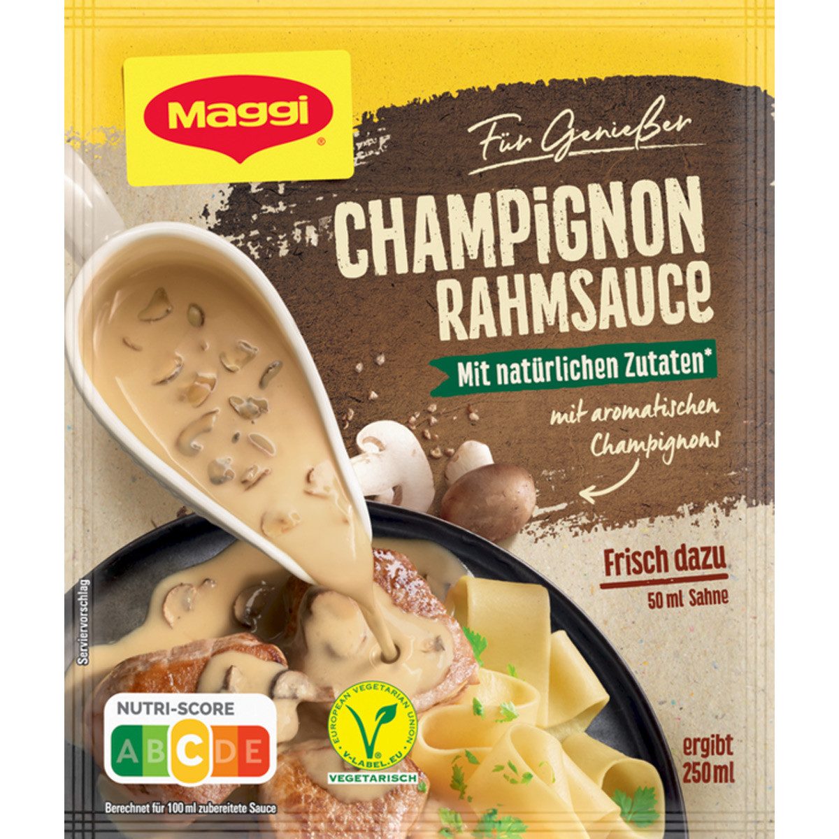 MAGGI Saucen, Maggi für Genießer Champignon Rahm Sauce mit natürlichen Zutaten 42g
