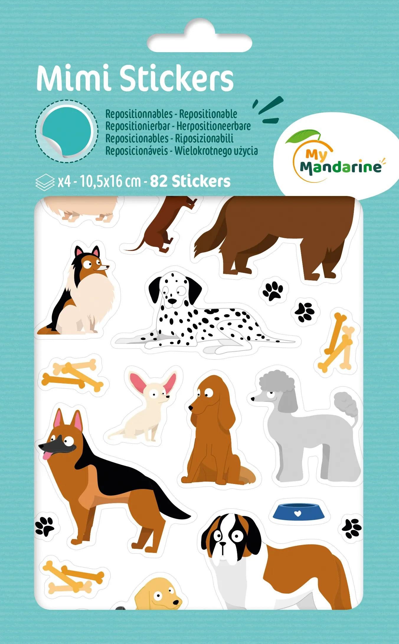 maildor Sticker 10x Mimi Stick, 4 Stickerbogen 10,5x16cm, Hunde - Mehrfarbig AE230C, Sticker A6