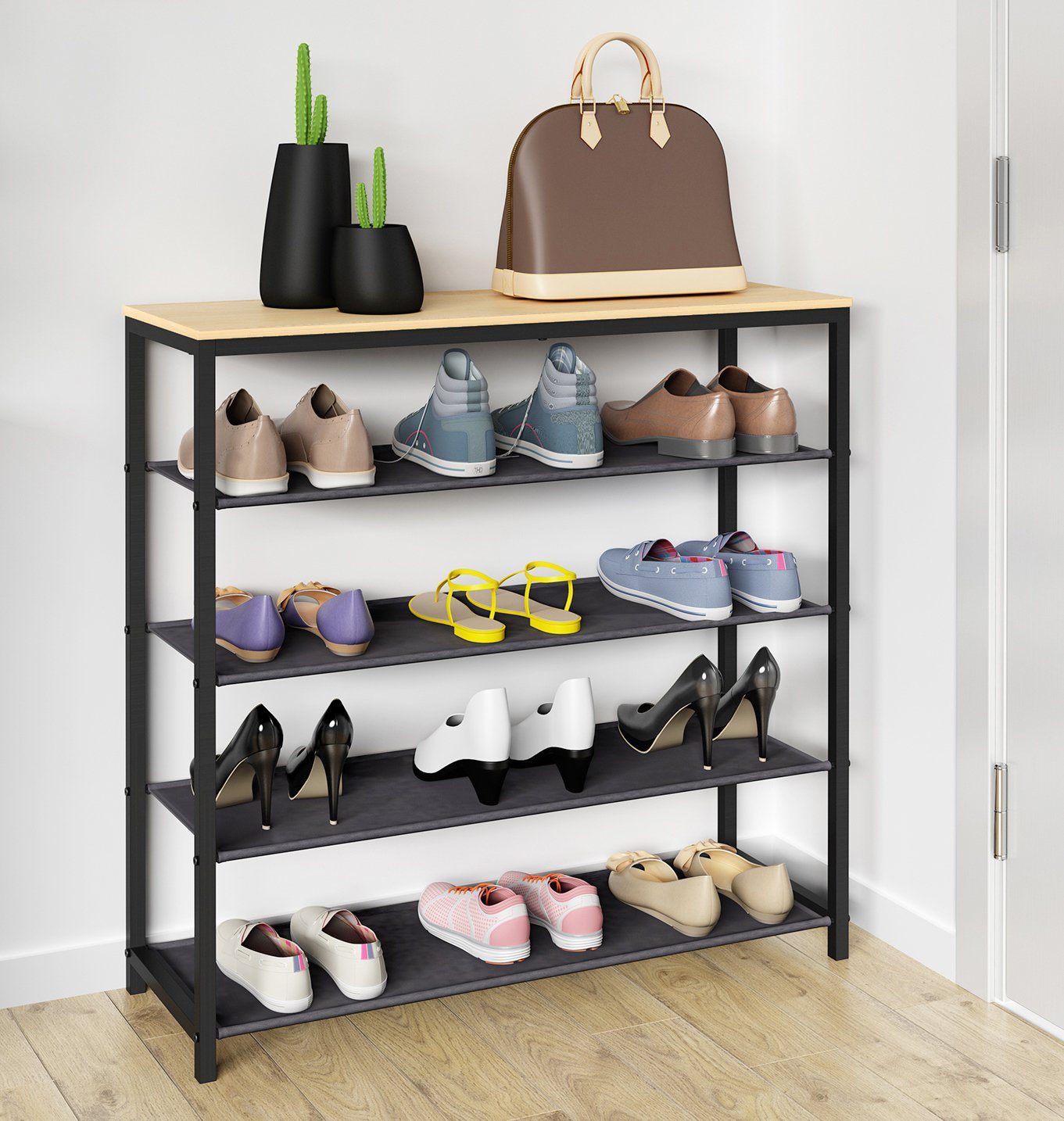 VCM Schuhregal Schuhschrank Taliro H. 87 x B. 90 x T. 30 cm