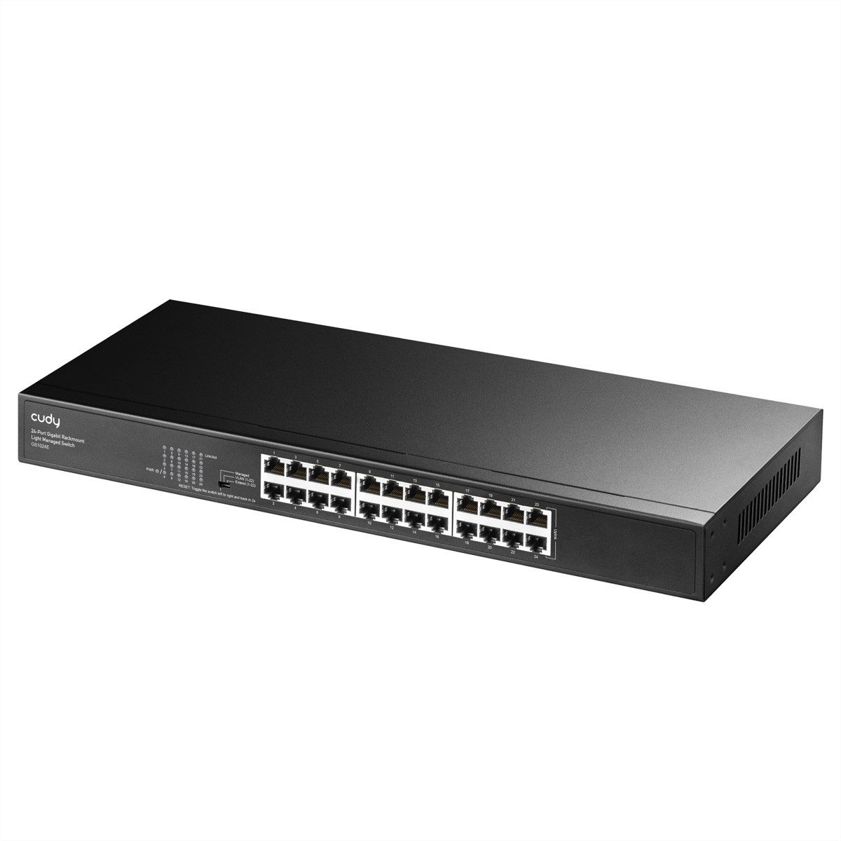 cudy GS1024E 24-Port Gigabit Switch Light Managed Rackmount Netzwerk-Switch