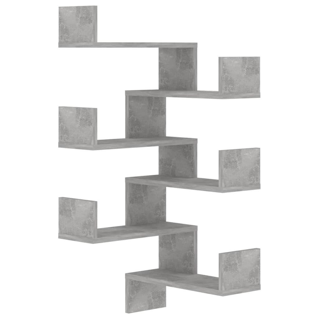 furnicato Wandregal Wand-Eckregale 2 Stk. Betongrau günstig online kaufen