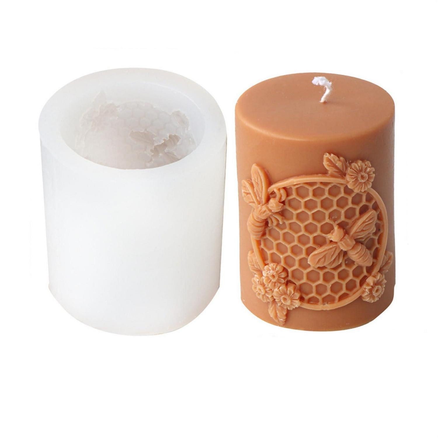 LuxusKollektion Silikonform Kerzenform Biene Honigwabe Zylinder Silikon, (1-tlg)