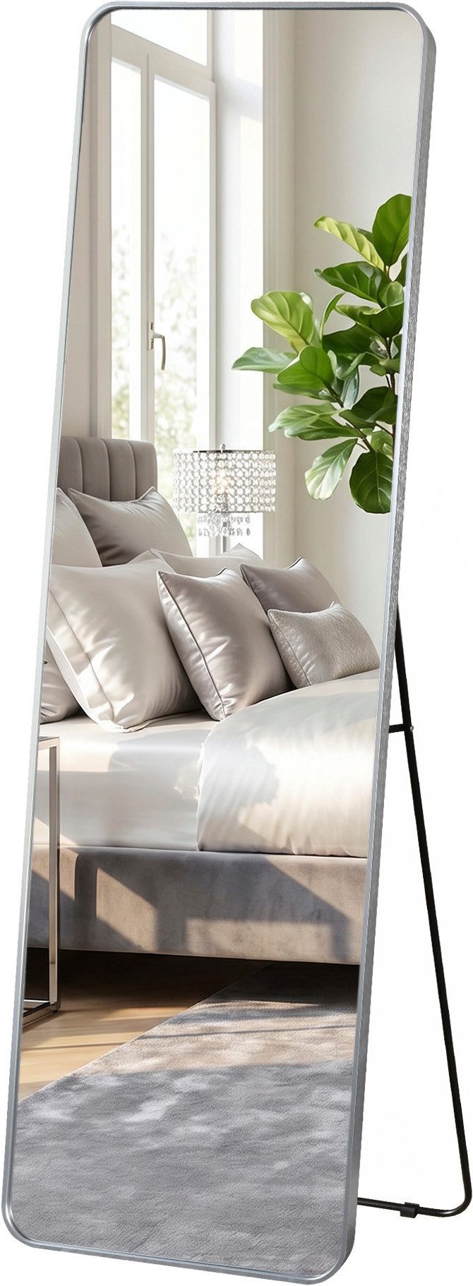 OTTO home Spiegel Standspiegel Addrik, wahlweise in 2 Größen 150x40cm oder 160x50cm (als Wandspiegel und Standspiegel einsetzbar, Rahmen aus Metall), Ganzkörperspiegel mit Sicherheitsglas, in verschiedenen Farben