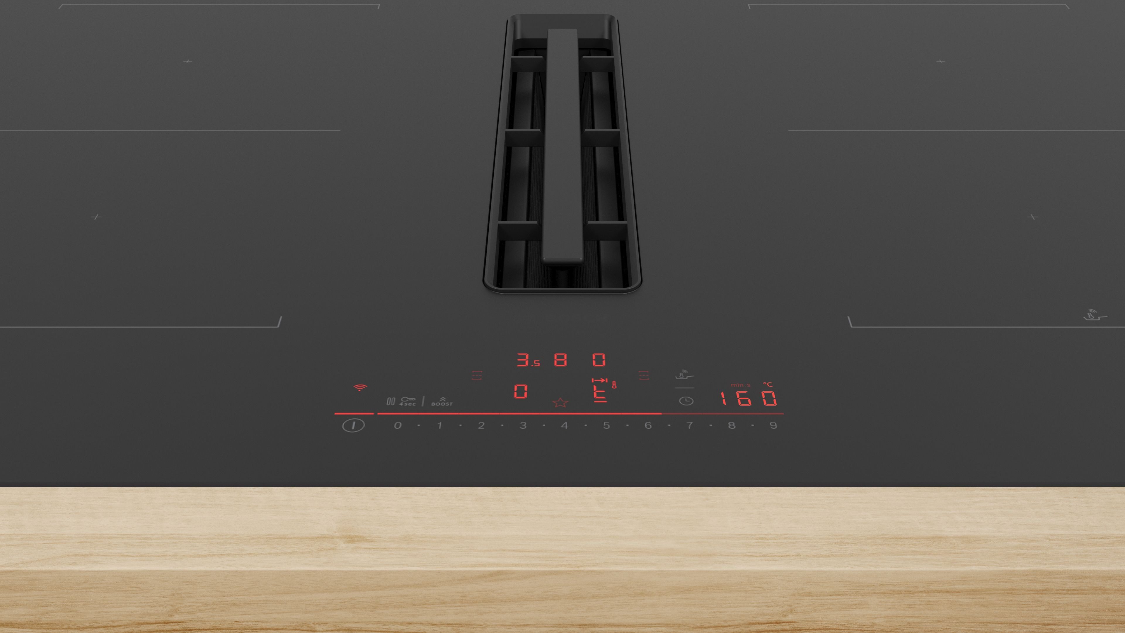 BOSCH Kochfeld mit Dunstabzug Serie 6 PVQ811H26E, DirectSelect für einfachen Bedienkomfort, Combi Zone für große Töpfe