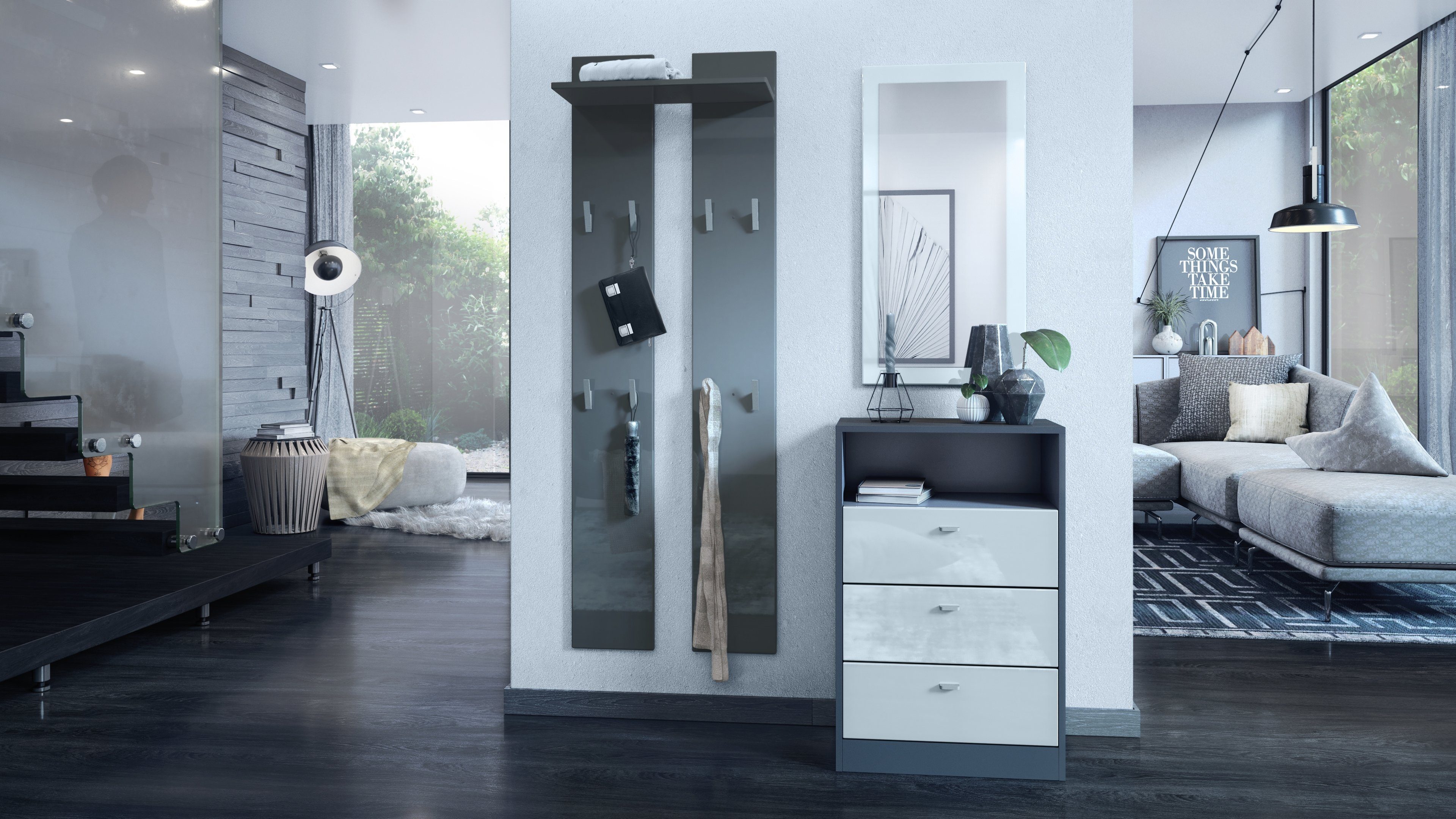 Vladon Garderobenpaneel Wandpaneel 170 (Garderobenpaneel, bestehend aus 2 P günstig online kaufen