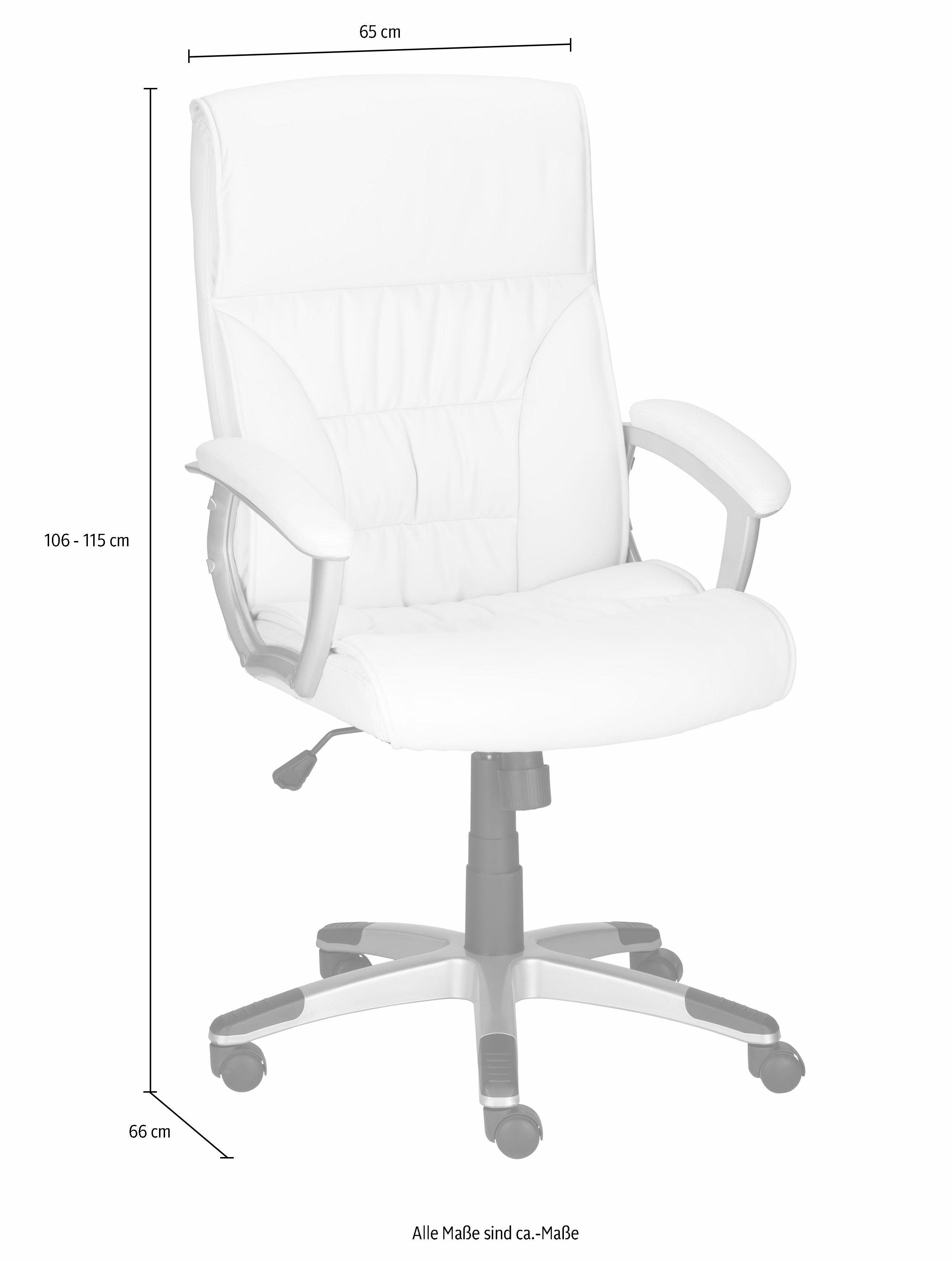 weiß mit Chefsessel & Lendenwirbelunterstützung Wippfunktion, Bürostuhl INOSIGN Flori, ergonomischer