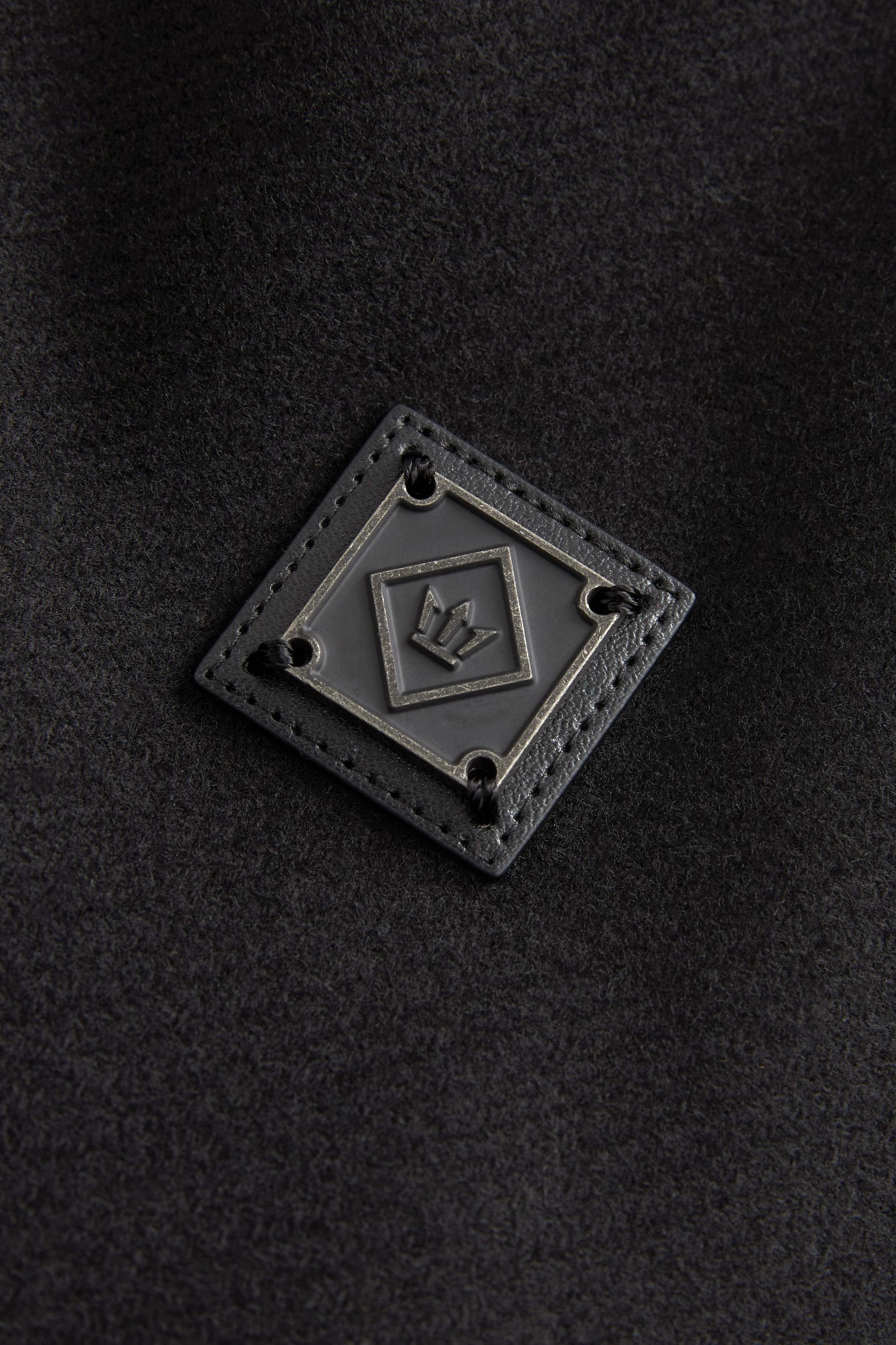 vier Black Wollgemisch (1-tlg) aus Mantel Stehkragen mit Next Wollmantel Taschen