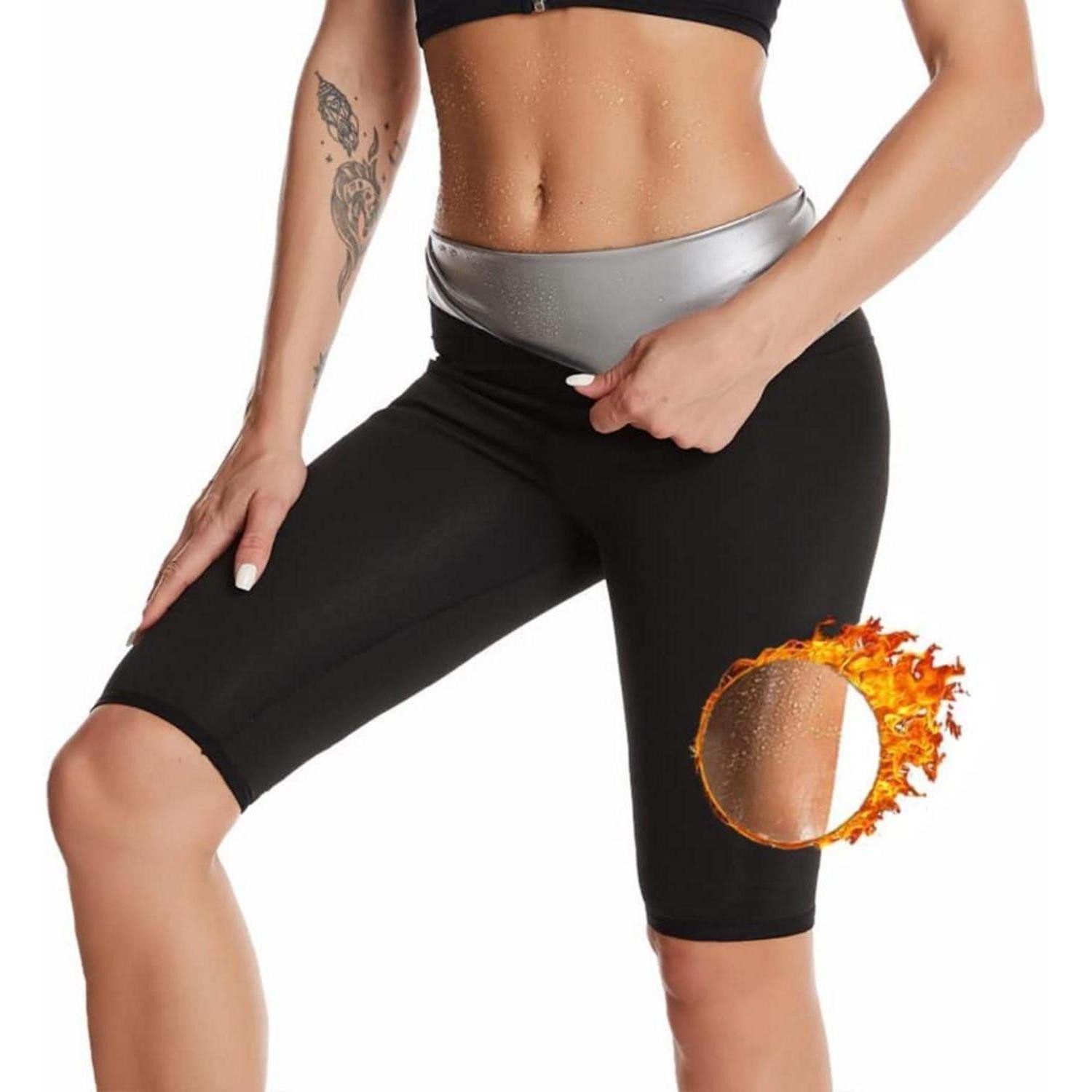 LuxusKollektion Sporthose Sporthose Thermo Sauna Damen Kurz High Waist