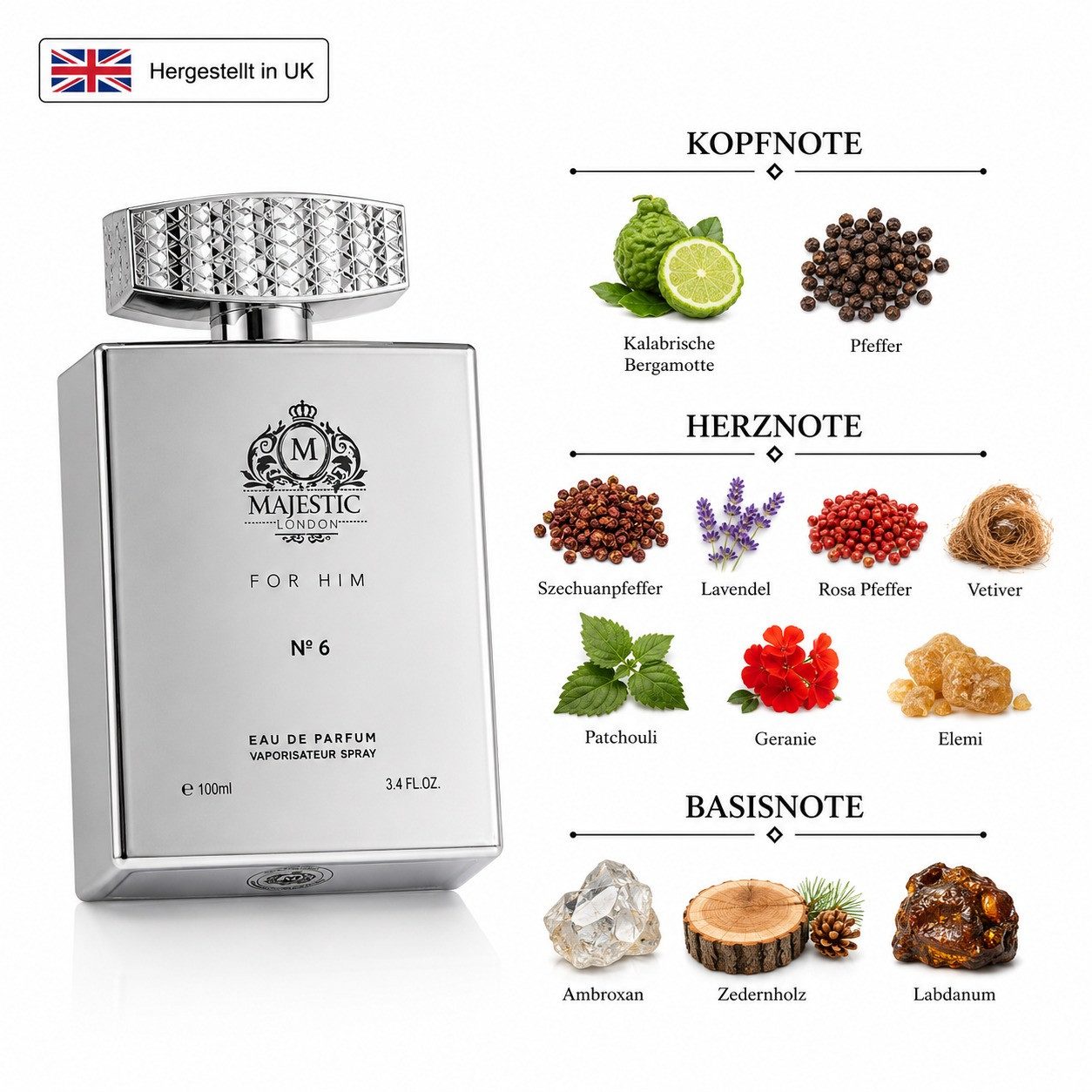 Fine Perfumery London Eau de Parfum Majestic London for Him No 6 Eau de Parfum 100 ml