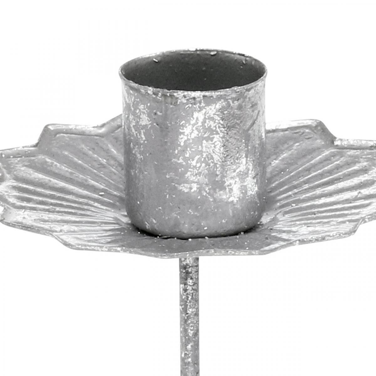 Viana Kerzenhalter Spitzkerzenhalter Silbern Antik Ø7cm günstig online kaufen