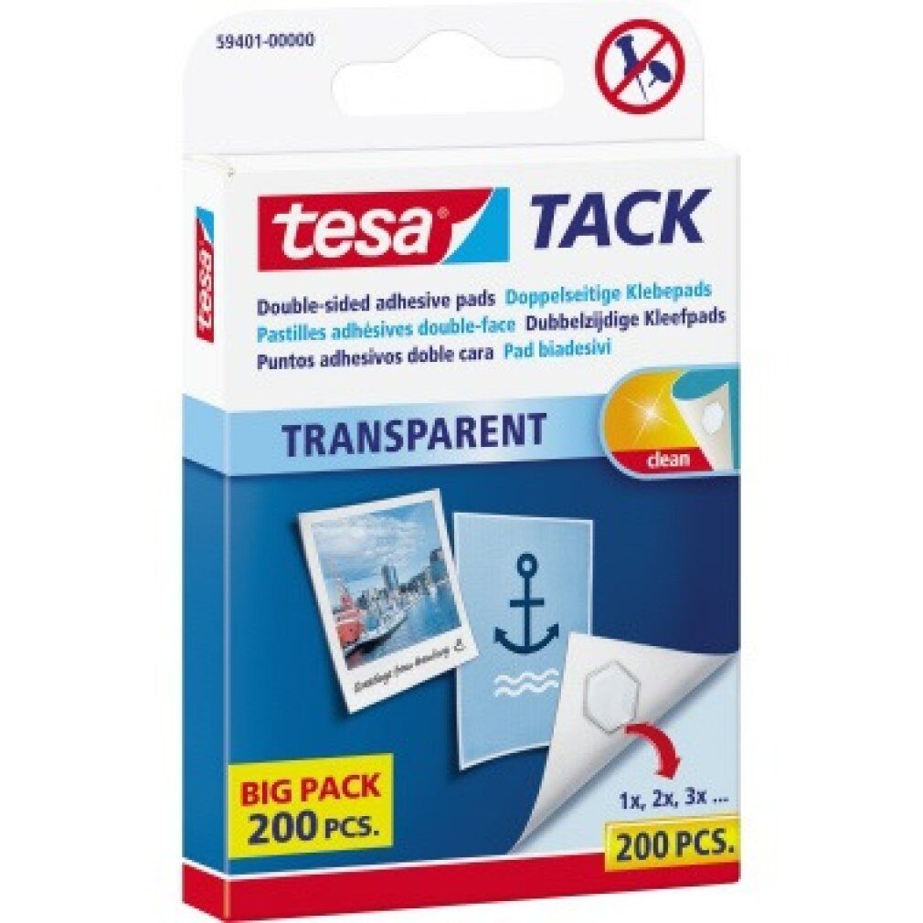 tesa Doppelklebeband Tack transparent, doppelseitige Kebepads, günstig online kaufen