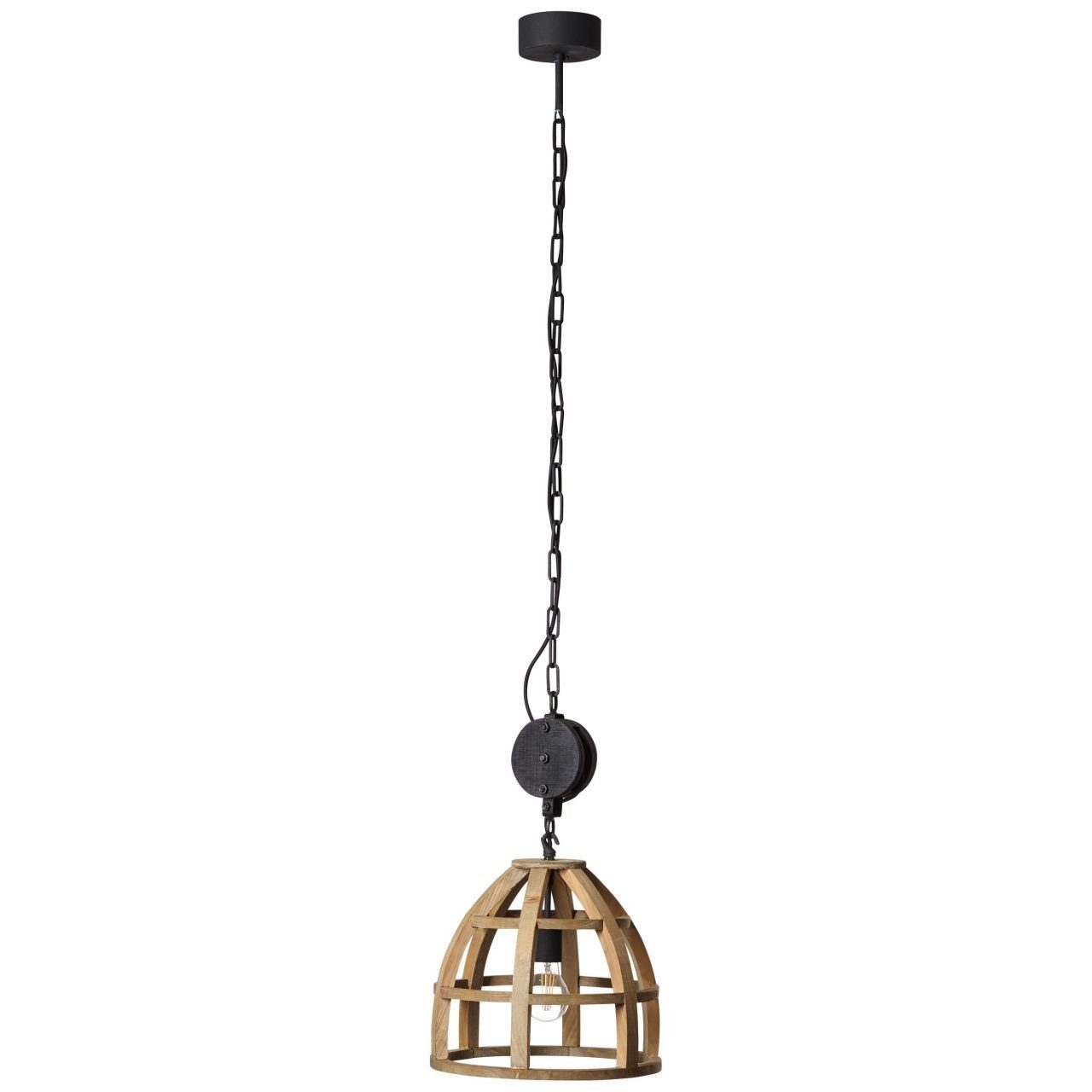 antik Matrix Lampe Pendelleuchte Nature, 34cm korund Matrix holz/schwarz Pendelleuchte Nature 1x Brilliant