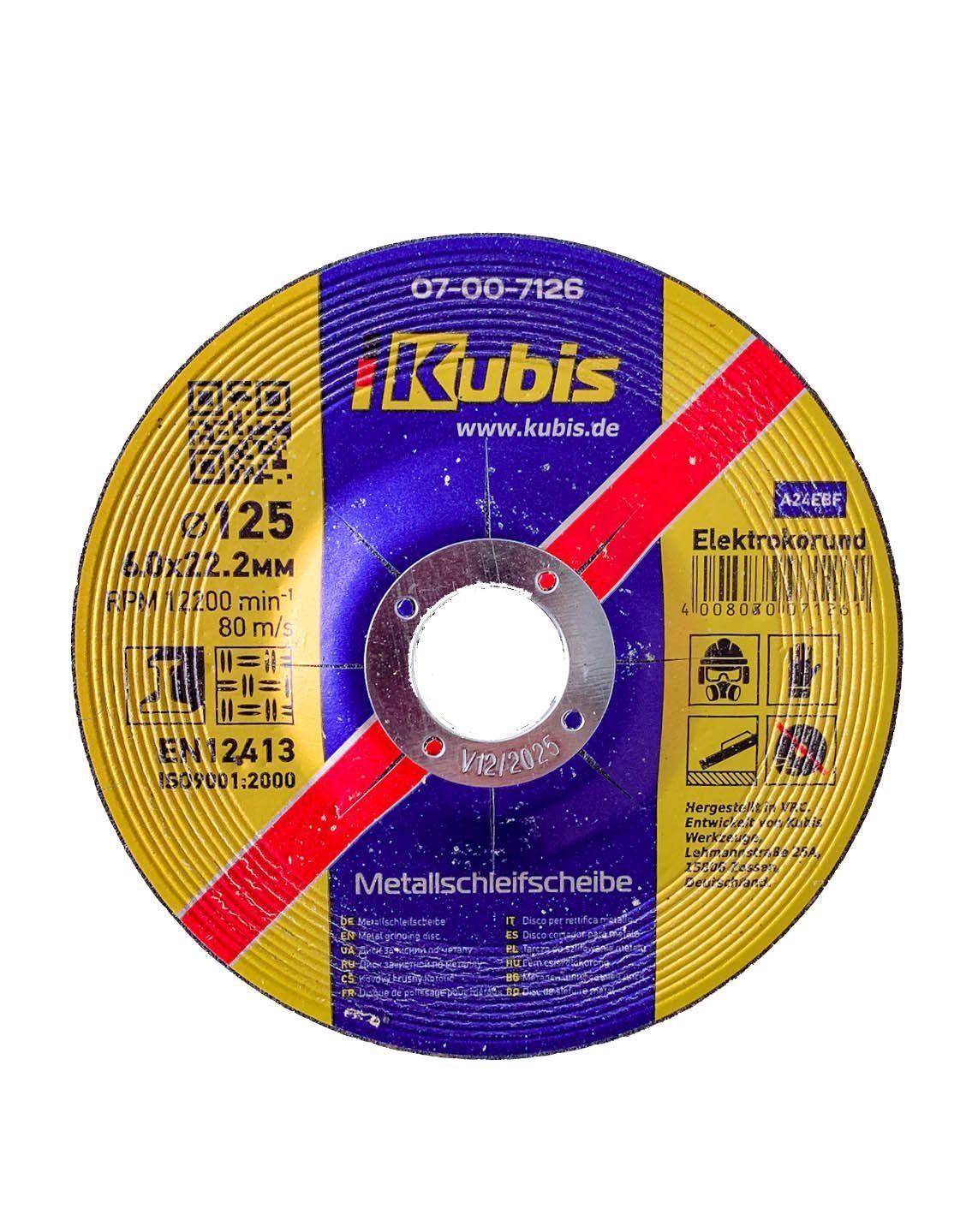 KUBIS Trennscheibe mm Trennscheibe Metall und * 6,0 22 * für Edelstahl 125