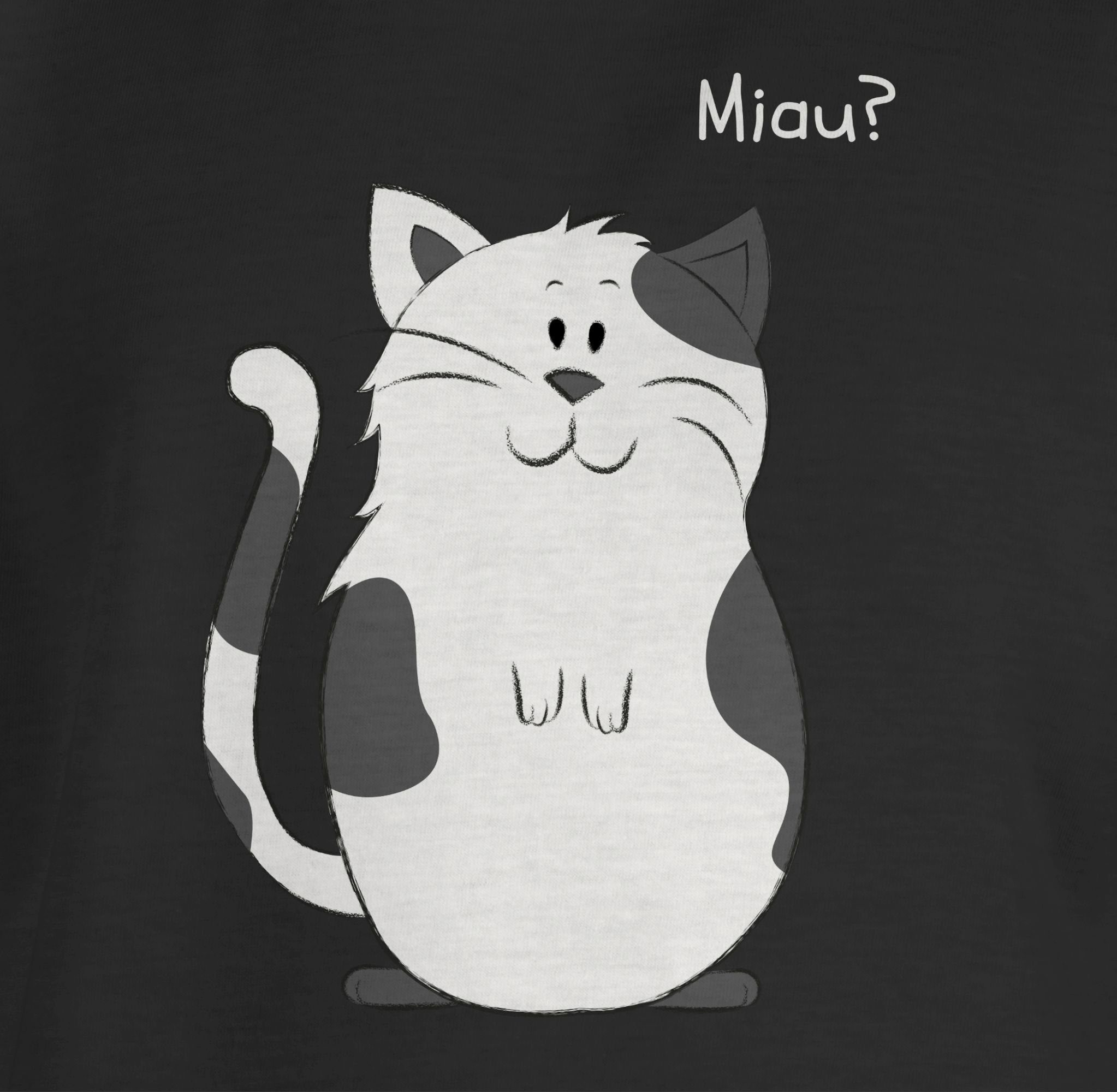 Shirtracer T-Shirt lustige Katze Schwarz Print Animal 1 Tiermotiv