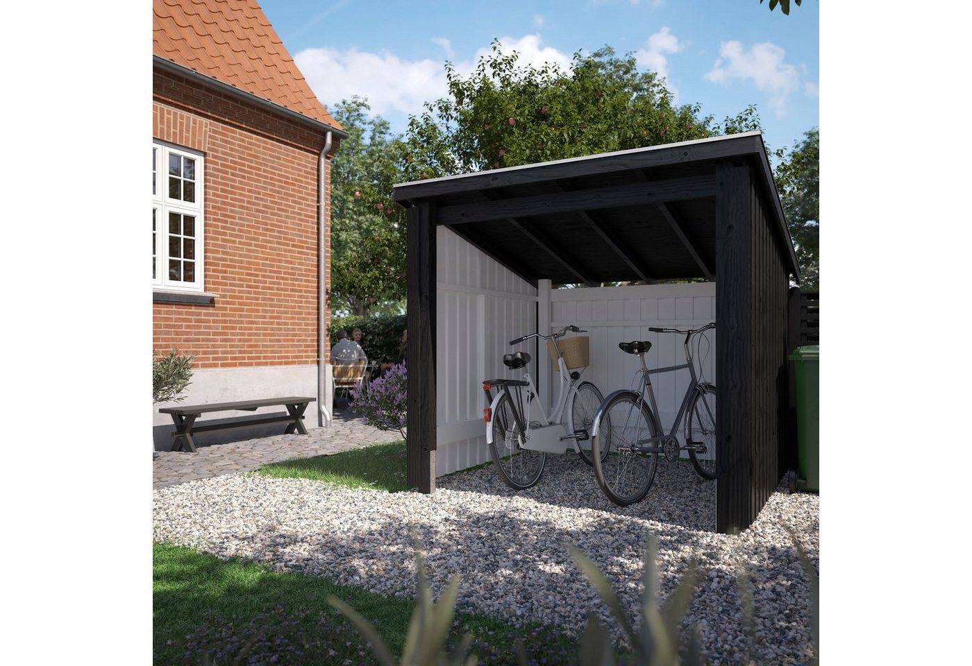 Thumbnail - PLUS Gartenhaus Nordic, BxT: 218x229 cm, (Packung), Fahrradunterstand offen, inkl. Dachpappe/Aluleisten/H-Füße