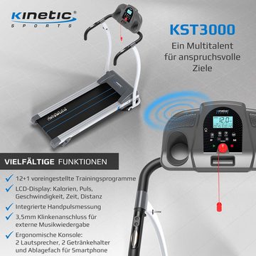 Kinetic Sports Laufband, klappbar mit LCD Display, 1100 W Motor, 1- 12 km/h