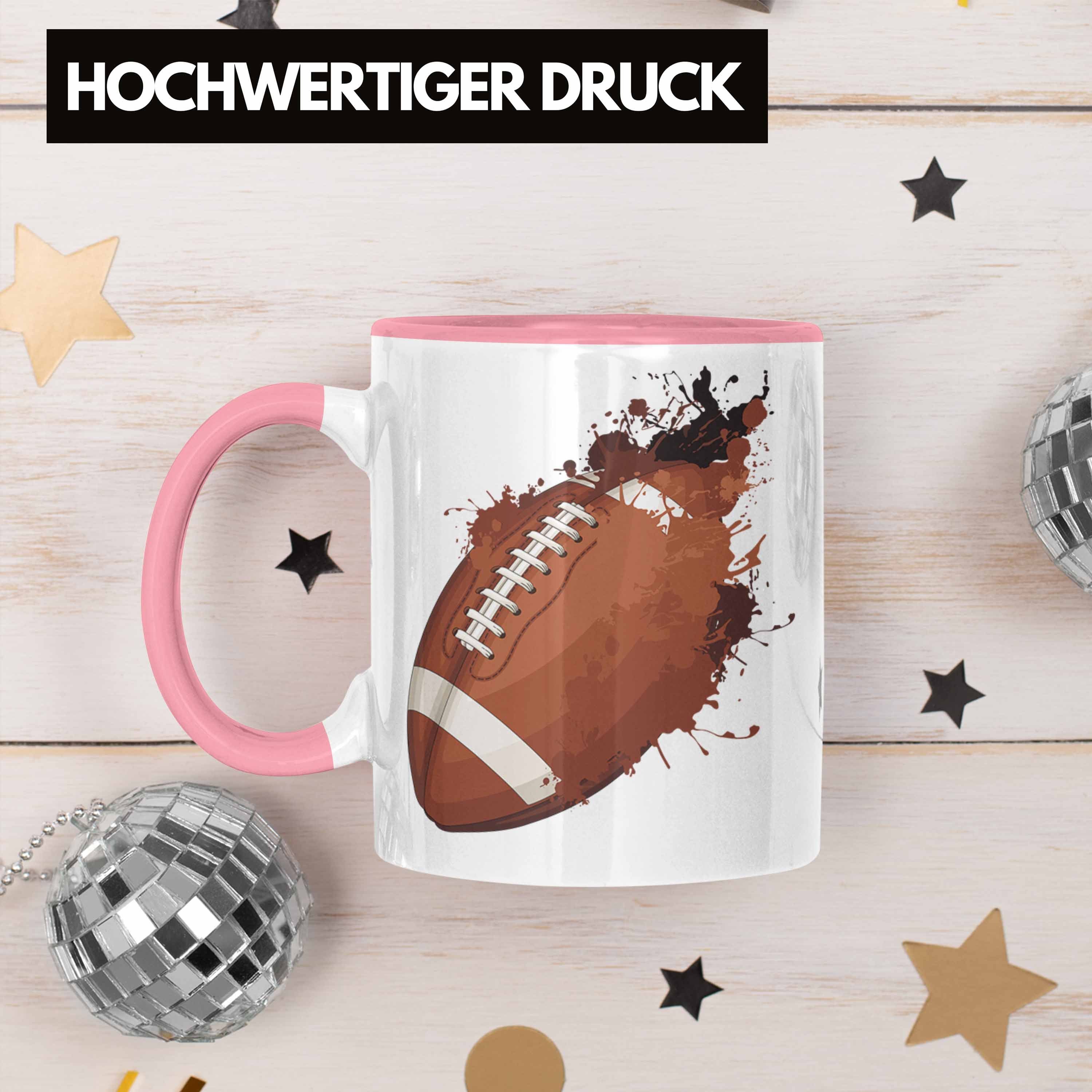 Tasse Football-Spieler Geschenk Football Trendation American Grafik Tasse Geschenkidee Rosa