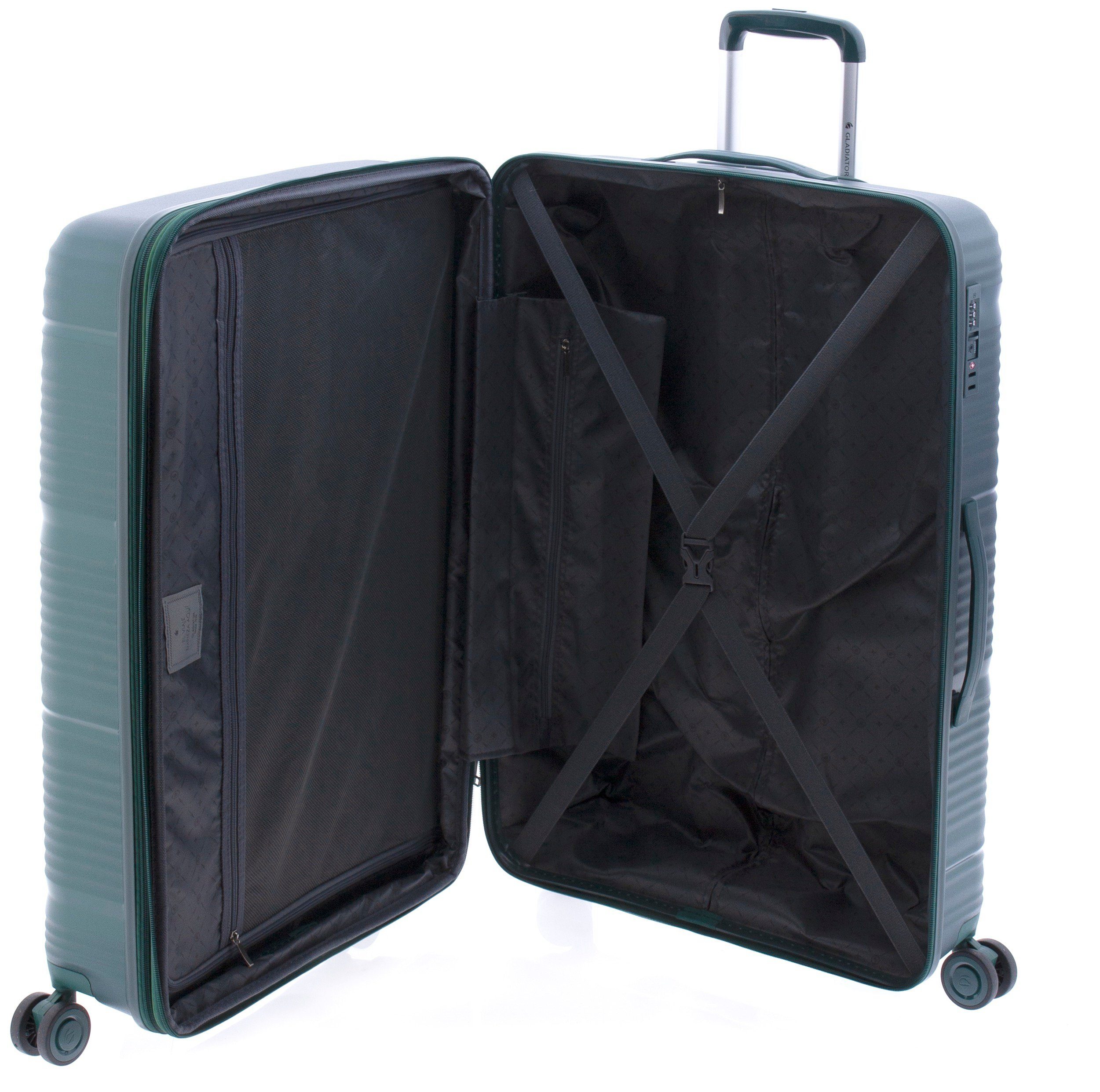 GLADIATOR Hartschalen-Trolley Koffer XL - 76 cm, 4 Rollen, TSA, Dehnfalte, div. Farben