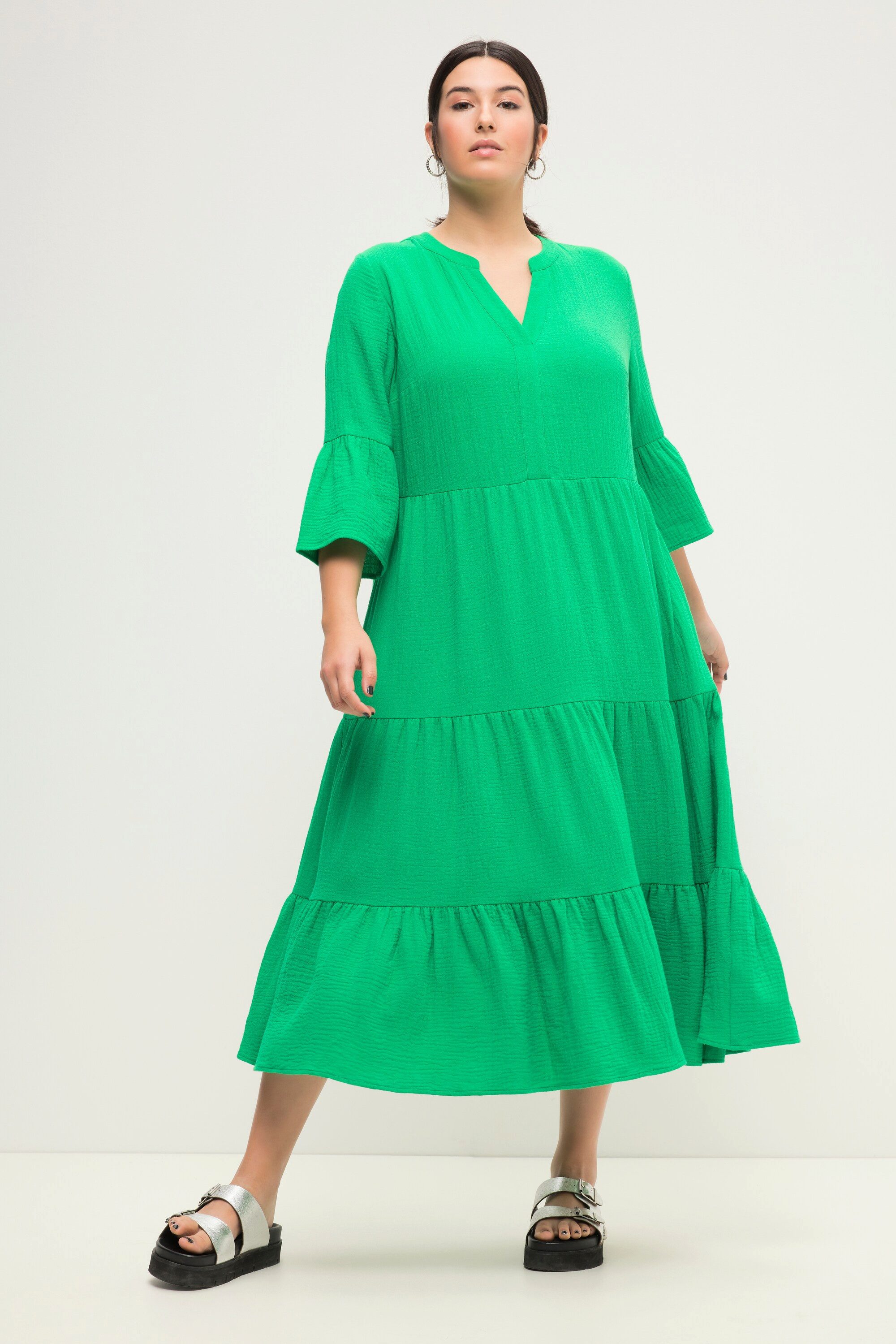 Studio Untold Maxikleid Maxikleid A-Line Musselin günstig online kaufen