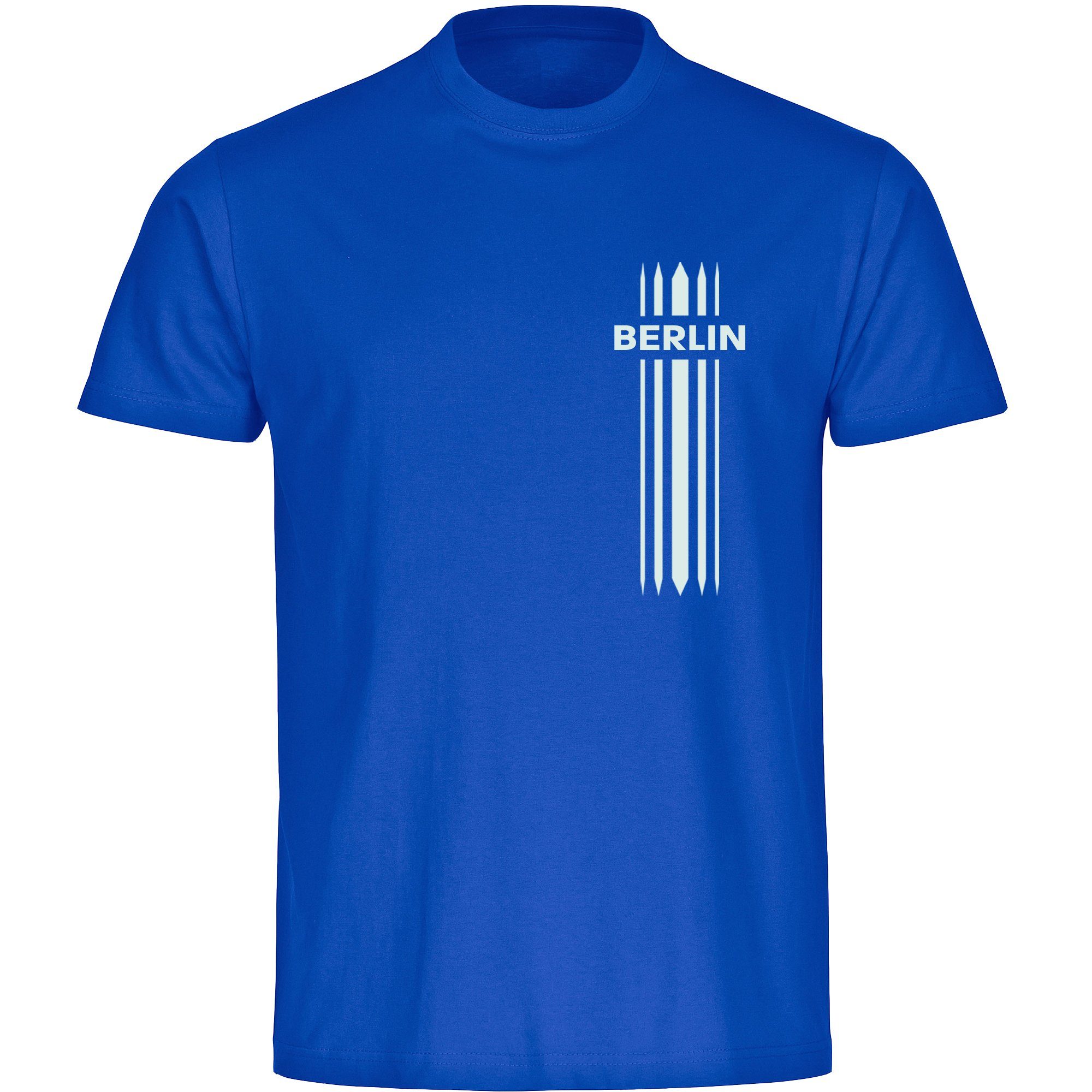 multifanshop T-Shirt Herren Berlin blau - Streifen - Männer