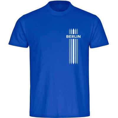 multifanshop T-Shirt Kinder Berlin blau - Streifen - Boy Girl