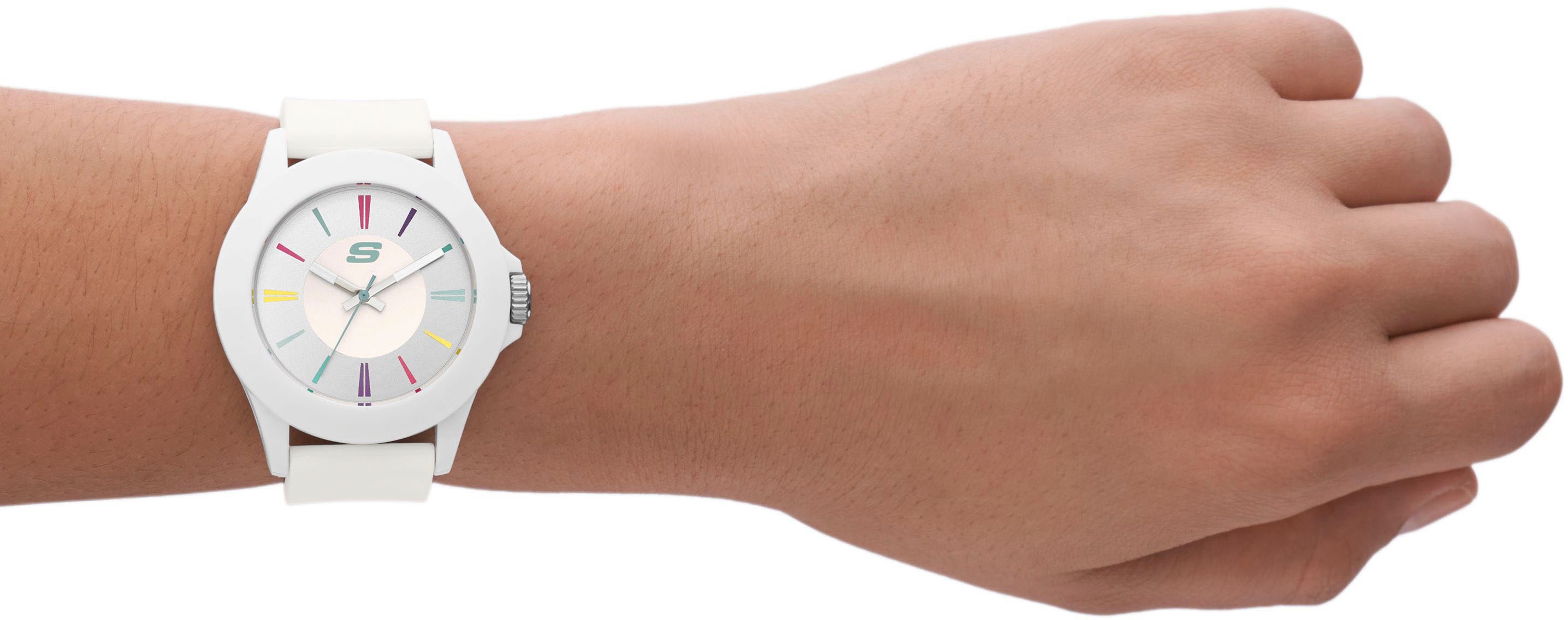 Skechers Quarzuhr ROSENCRANS SR6080, Armbanduhr, Damenuhr, Silikonarmband, analog, Mineralglas