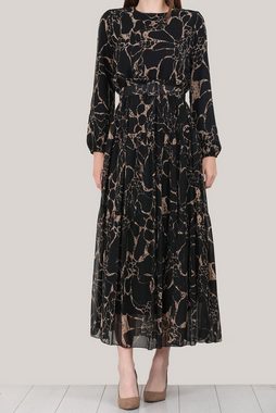Modabout Maxikleid Langes Chiffon Kleid für Damen in Schwarz - NELB0007D4515DS3 (1-tlg)